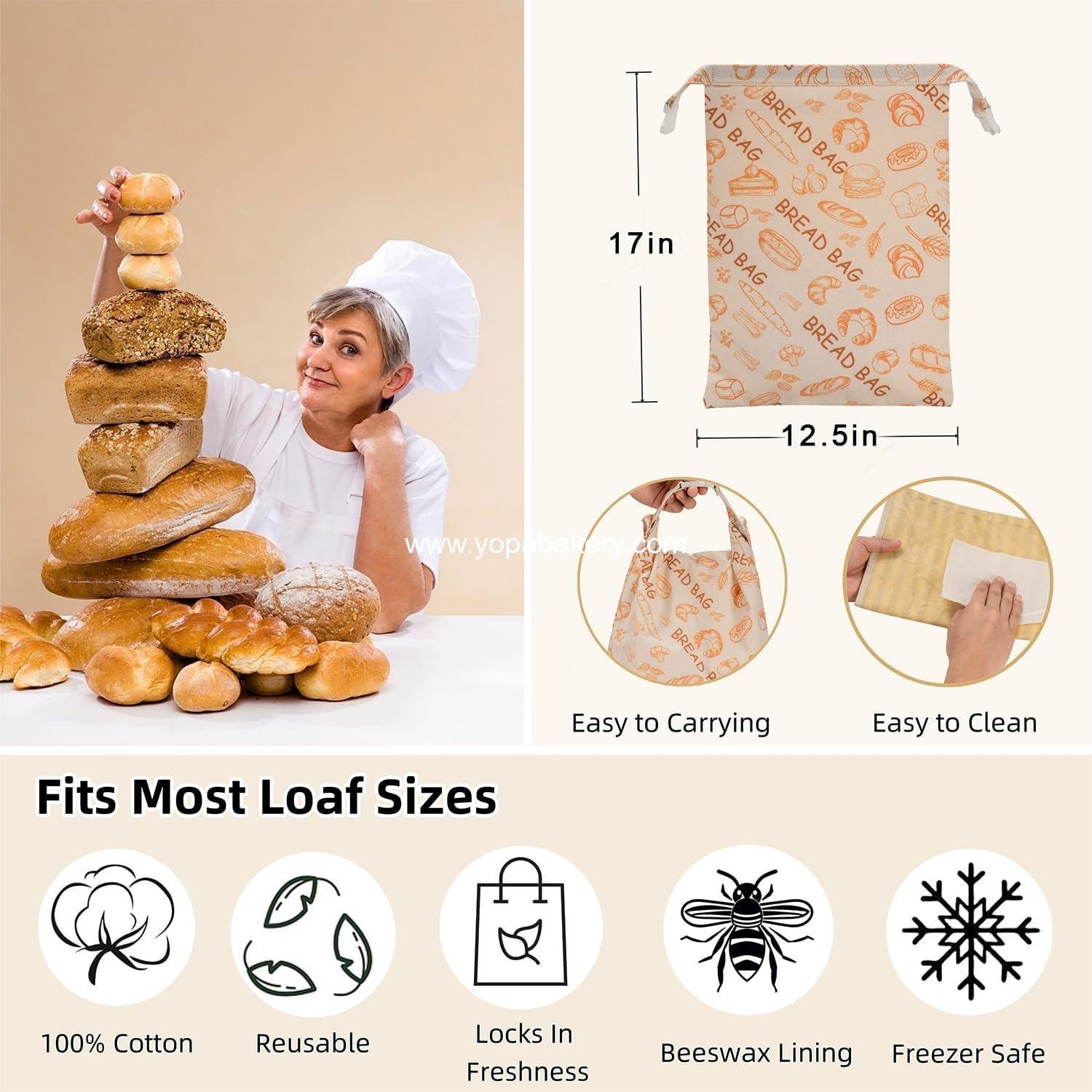 Wholesale Beeswax Bread Bags - Reusable Cotton Linen Storage Bags for Sourdough and Homemade Bread - Extra Large 2 Pack Factory Wholesale Beeswax Bread Bags - Reusable Cotton Linen Storage Bags for Sourdough and Homemade Bread - Extra Large 2 Pack Factory