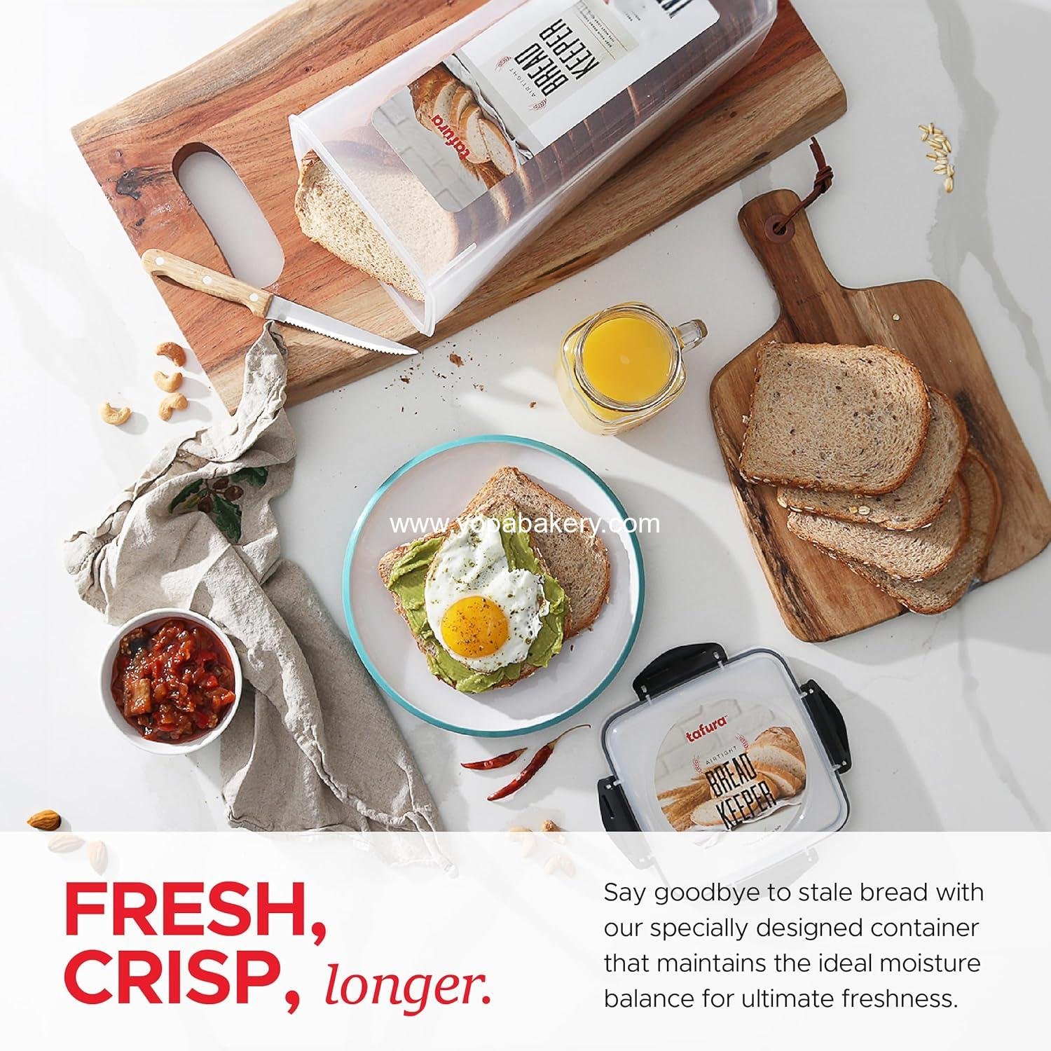 Wholesale 5.8 Liter BPA Free Plastic Bread Box - Airtight Container for Homemade Loaves and Baked Goods with Black Lid Factory Wholesale 5.8 Liter BPA Free Plastic Bread Box - Airtight Container for Homemade Loaves and Baked Goods with Black Lid Factory