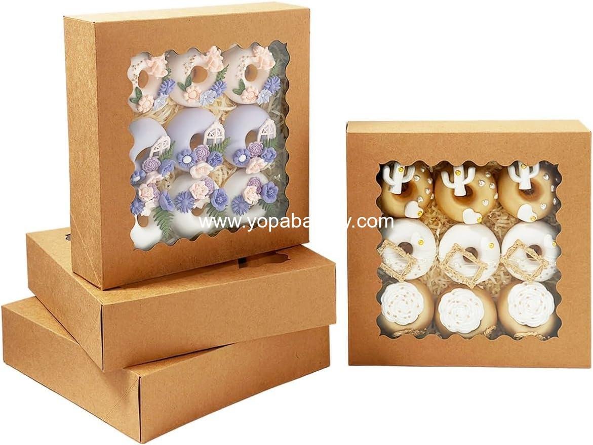 Wholesale 55pcs Brown Pie Boxes 8x8x2.5 inches Easy Assemble Macaroon Bakery Boxes with Window for Cookies (Auto-pop Up) Factory Wholesale 55pcs Brown Pie Boxes 8x8x2.5 inches Easy Assemble Macaroon Bakery Boxes with Window for Cookies (Auto-pop Up) Factory