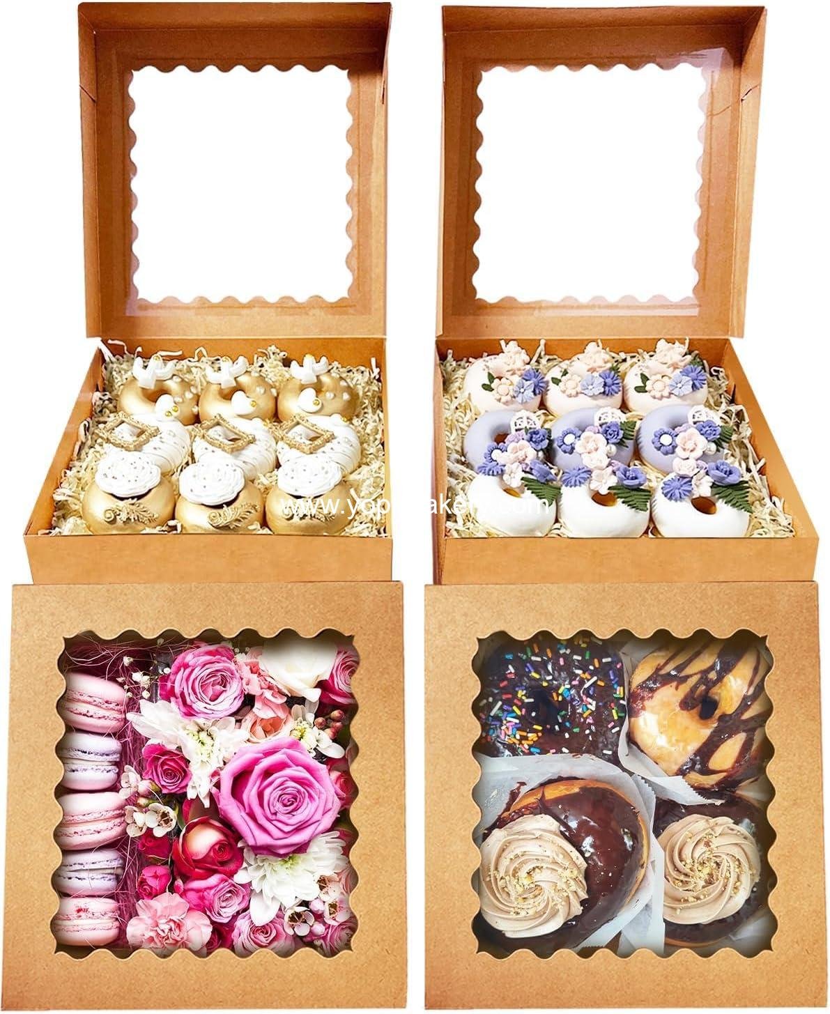 Wholesale 55pcs Brown Pie Boxes 8x8x2.5 inches Easy Assemble Macaroon Bakery Boxes with Window for Cookies (Auto-pop Up) Factory Wholesale 55pcs Brown Pie Boxes 8x8x2.5 inches Easy Assemble Macaroon Bakery Boxes with Window for Cookies (Auto-pop Up) Factory