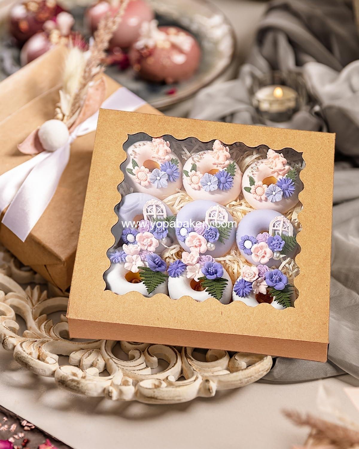 Wholesale 55pcs Brown Pie Boxes 8x8x2.5 inches Easy Assemble Macaroon Bakery Boxes with Window for Cookies (Auto-pop Up) Factory Wholesale 55pcs Brown Pie Boxes 8x8x2.5 inches Easy Assemble Macaroon Bakery Boxes with Window for Cookies (Auto-pop Up) Factory