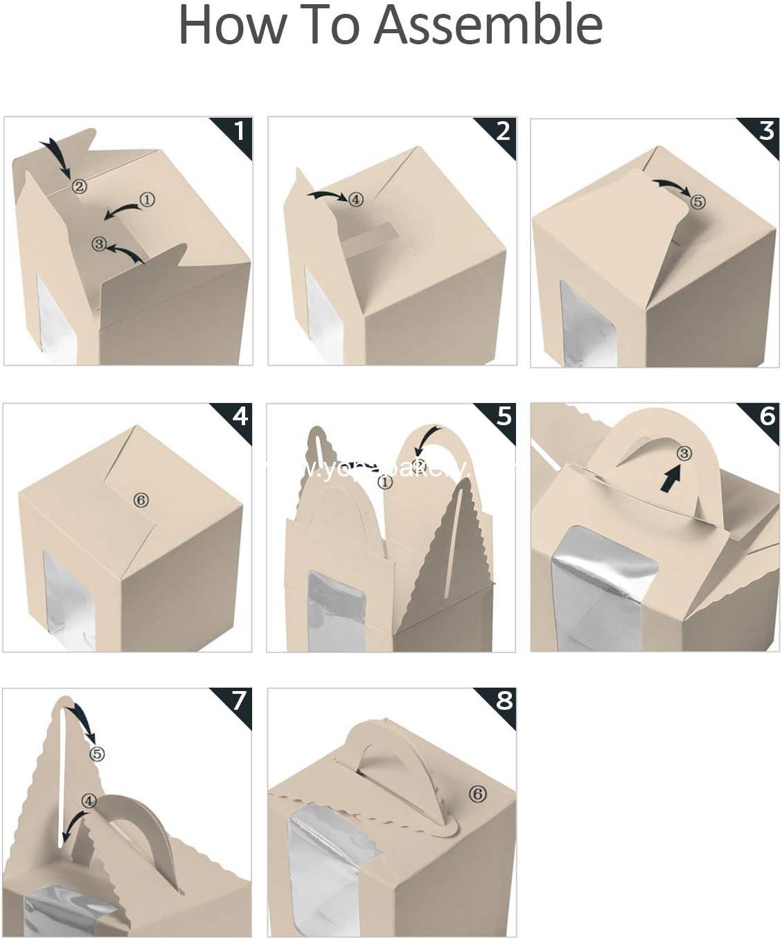 OEM 60-Pack Kraft Cupcake Boxes with Window - Individual Disposable Cupcake Holders 3.6 x 3.6 x 4.3 Inches - Wholesale Cupcake Containers Factory