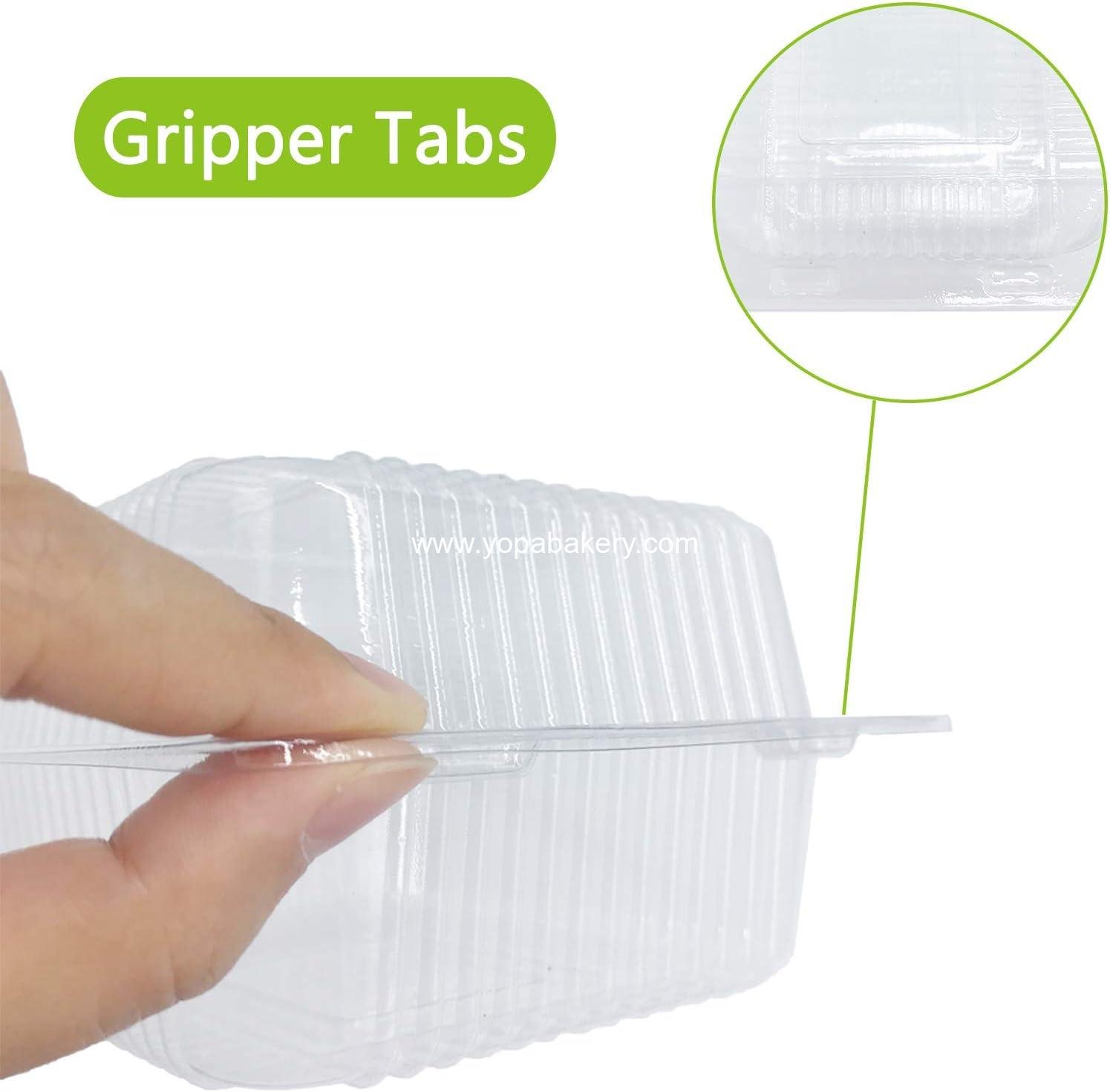 Wholesale 50 Pcs Clear Plastic Takeout Containers - Square Hinged Disposable Clamshells for Salad, Sandwiches, Hamburger (5x4.7x2.8 in) - Factory