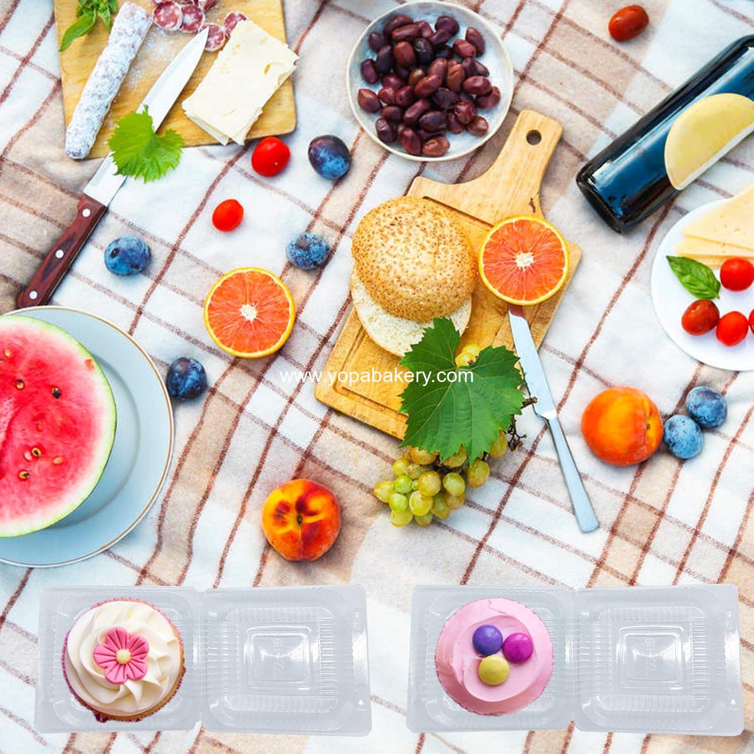 Wholesale 50 Pcs Clear Plastic Takeout Containers - Square Hinged Disposable Clamshells for Salad, Sandwiches, Hamburger (5x4.7x2.8 in) - Factory