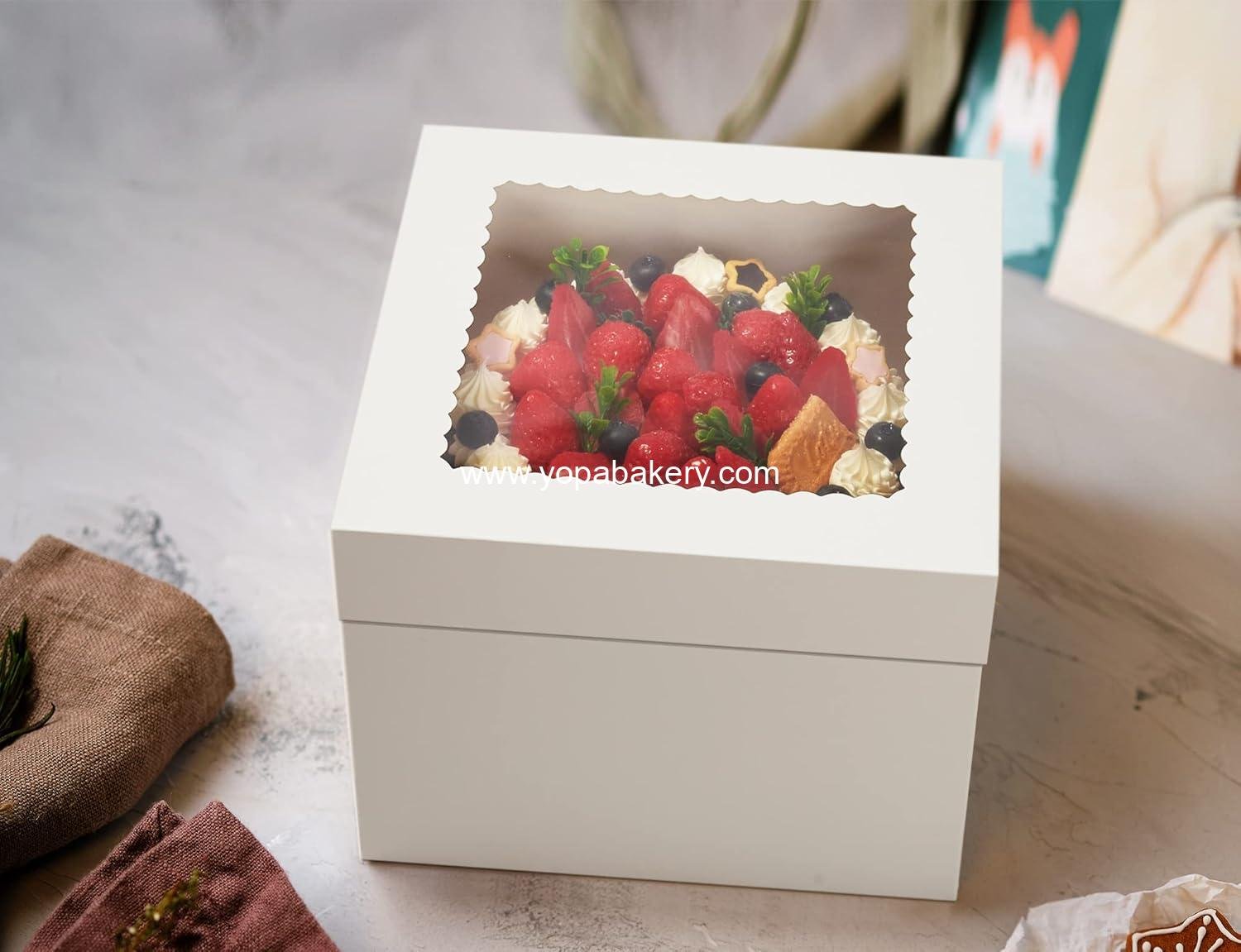 Wholesale 15pcs Cake Boxes, 12x12x8 Inches Tall Window Bakery Boxes, Large Square Cardboard Cake Boxes for Multi-Layer Cakes, Cake Decorating Supplies for Gift Giving Factory Wholesale 15pcs Cake Boxes, 12x12x8 Inches Tall Window Bakery Boxes, Large Square Cardboard Cake Boxes for Multi-Layer Cakes, Cake Decorating Supplies for Gift Giving Factory