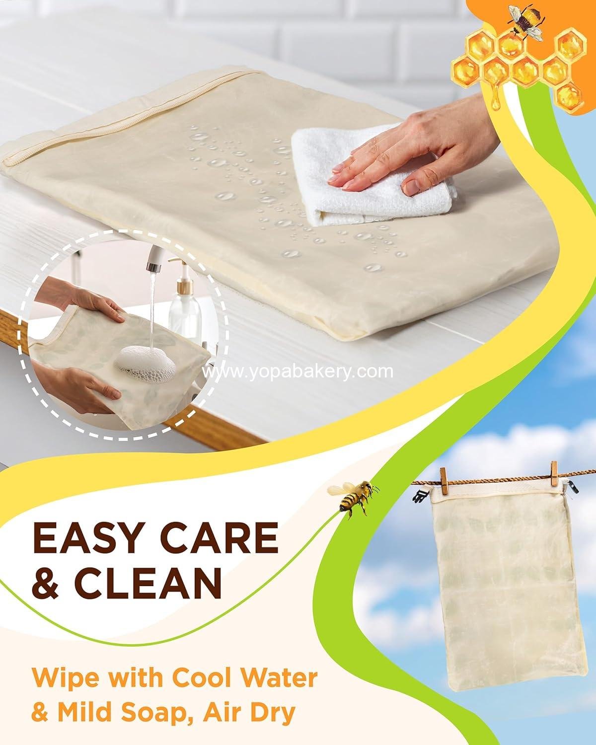 Wholesale Beeswax Bread Bags for Homemade Sourdough, Large Cotton Airtight Food Storage Bags with Zipper, 2 Pack to Keep Fresh - Factory