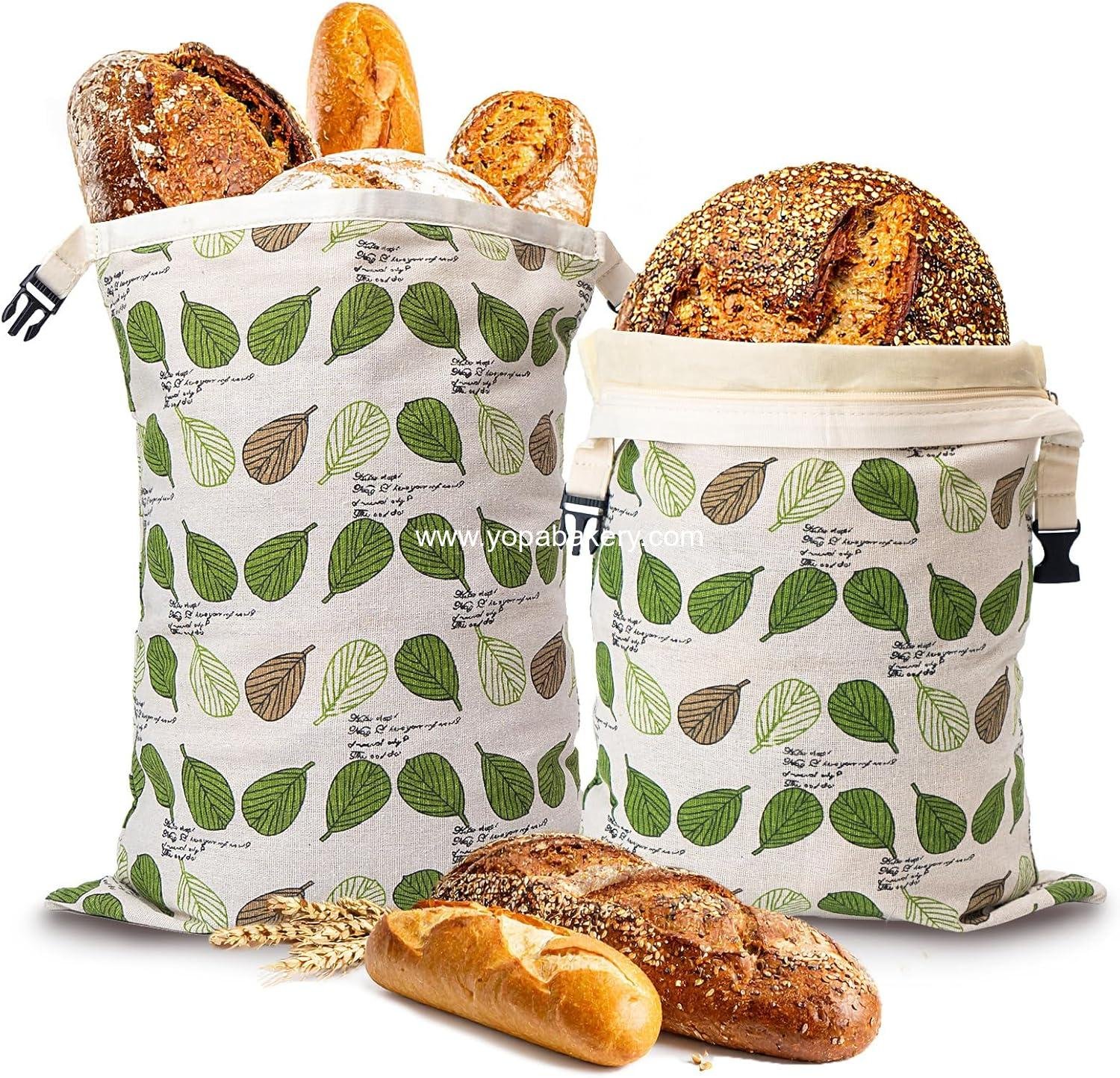 Wholesale Beeswax Bread Bags for Homemade Sourdough, Large Cotton Airtight Food Storage Bags with Zipper, 2 Pack to Keep Fresh - Factory