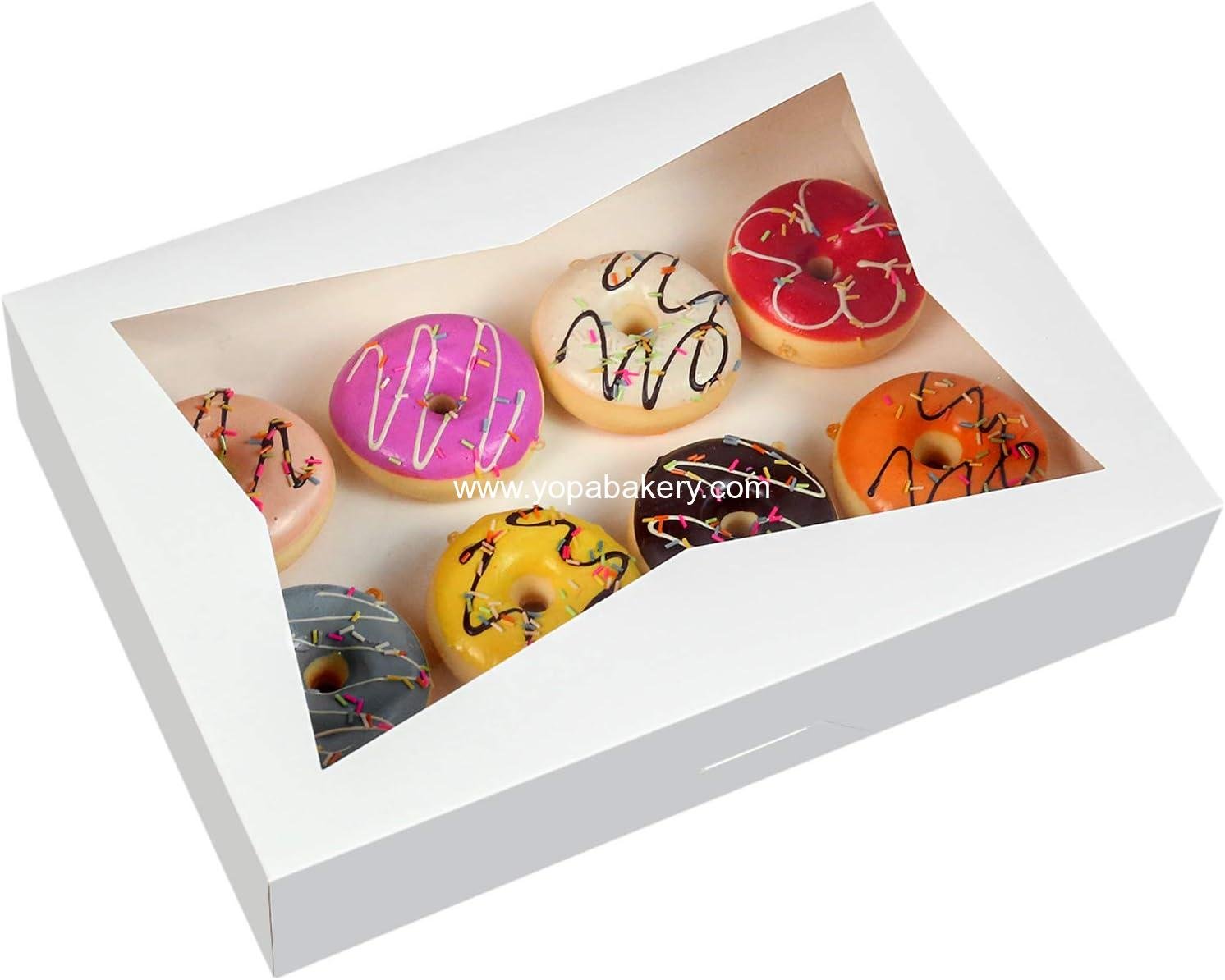 Wholesale 15-Pack Large White Lock Corner Bakery Cookie Boxes 14x10x3 inch with PVC Windows for Pieto Factory