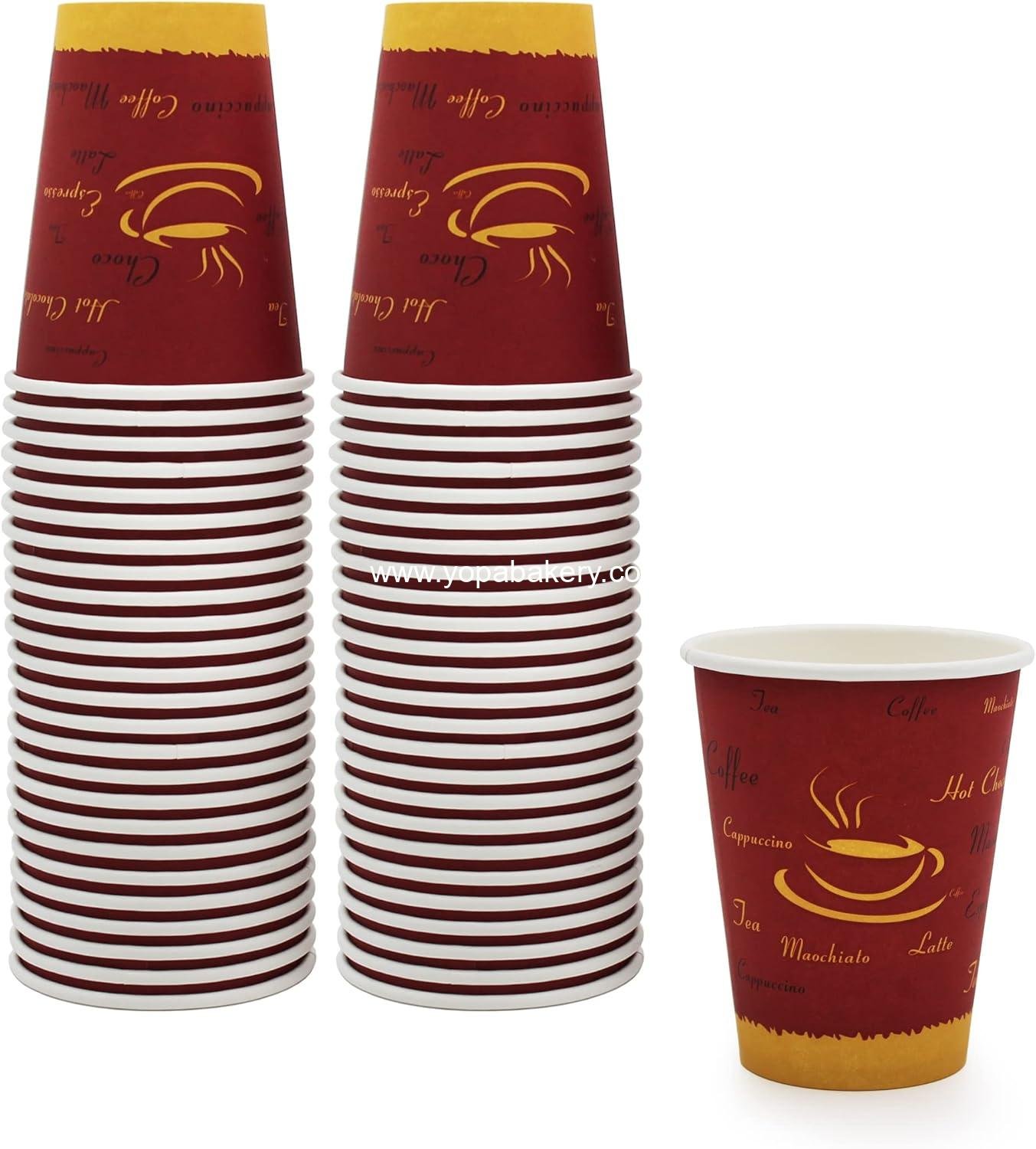 PAMI Hot Coffee 12oz Paper Cups -Disposable Take-Away Coffee Cups For Hot Drinks- Single-Use Paper Glasses For Espresso, Hot Chocolate, Tea- Cute To-Go Hot Beverage Drinking Cups (50 Count)