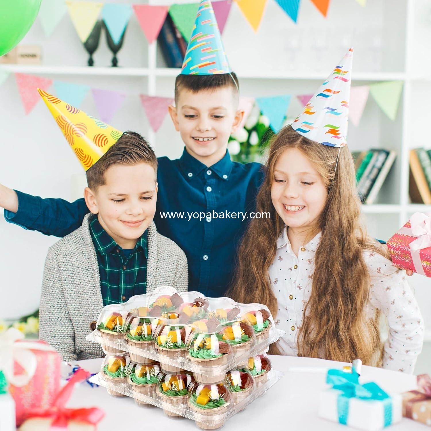 Wholesale Disposable Cupcake Containers 12 Count, Plastic Box with Detachable Dome Lid, BPA Free, Standard Size Holder, Factory