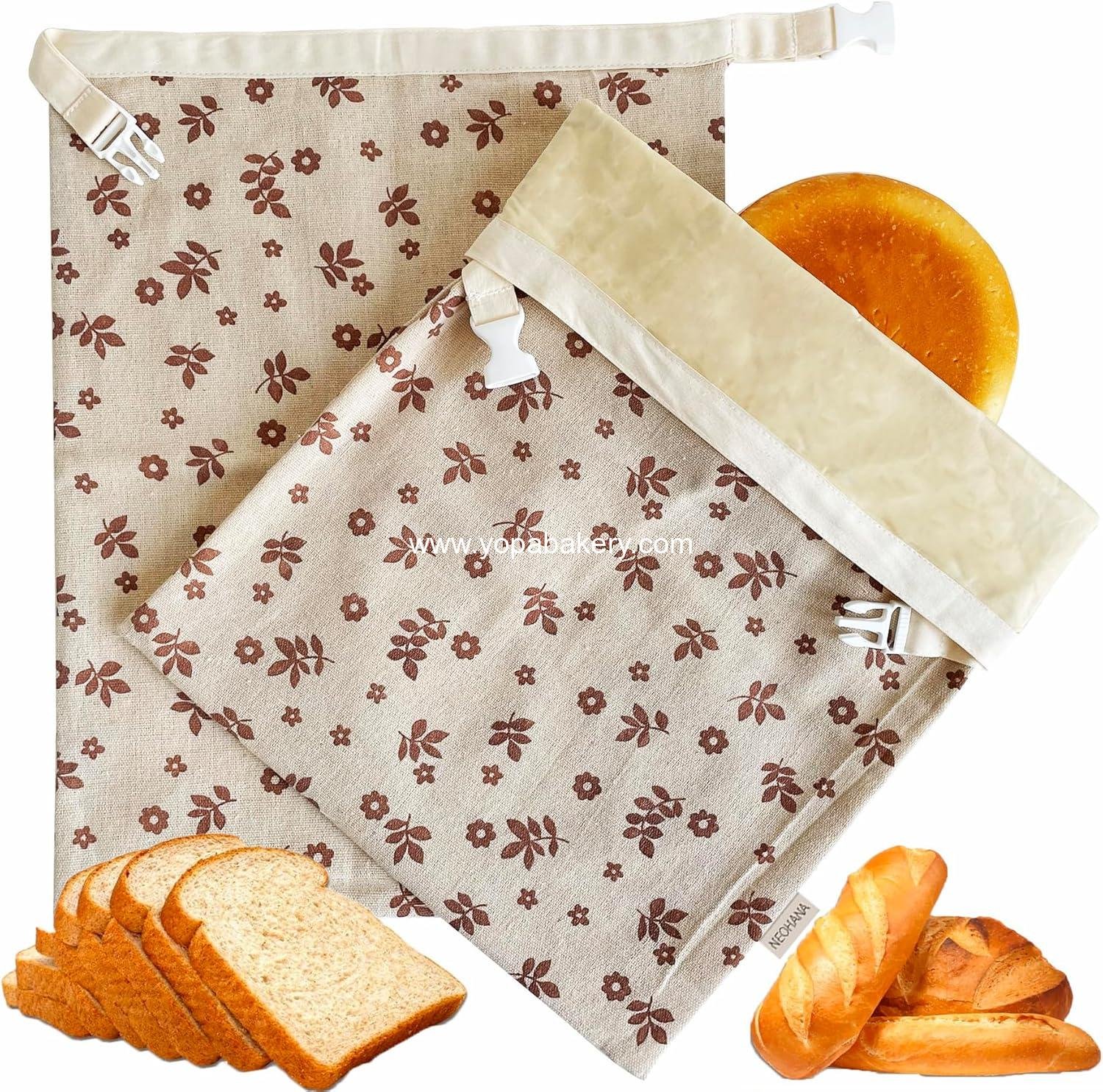 2 Pack Beeswax Bread Bags for Sourdough,Reusable Cotton Beeswax Bag for Homemade Bread,Freezer-Friendly & Freshness Preservation Storage to Keep Fresh
