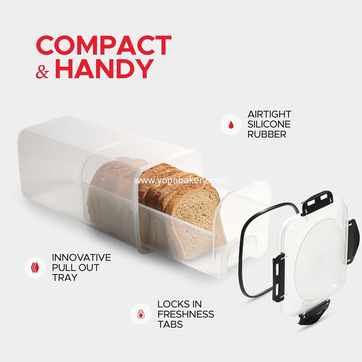 Wholesale Airtight Plastic Bread Storage Container with Tray, Loaf Keeper for Homemade Bread, BPA Free - Factory