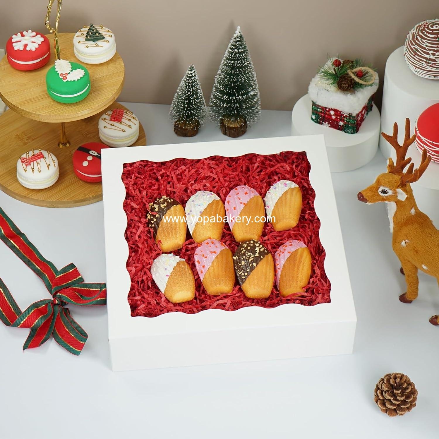 Wholesale 20 Pcs Pie Boxes 10x10x2.5 Inch Bakery Boxes with Window for Treats, Macarons, Desserts, Chocolate-Covered Strawberries - Factory