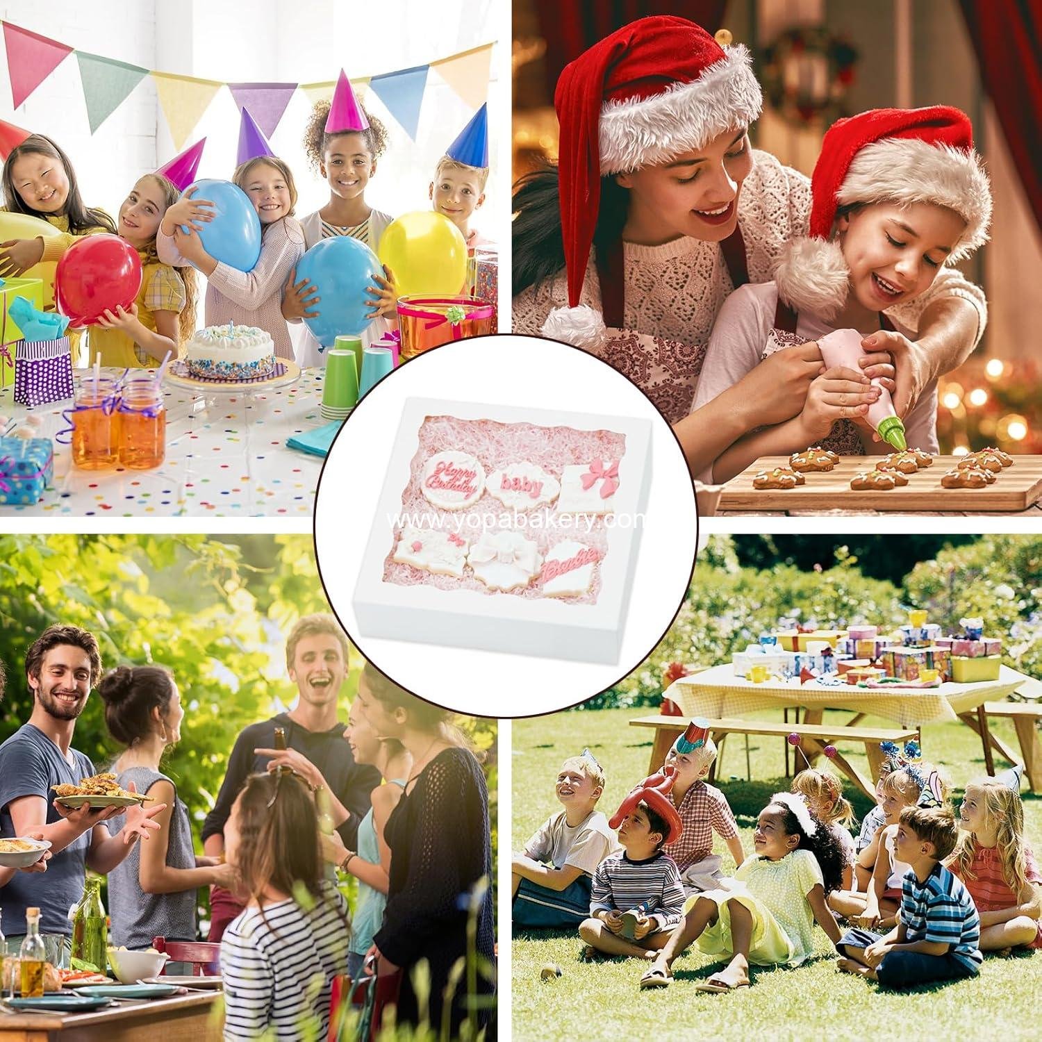 Wholesale 20 Pcs Pie Boxes 10x10x2.5 Inch Bakery Boxes with Window for Treats, Macarons, Desserts, Chocolate-Covered Strawberries - Factory