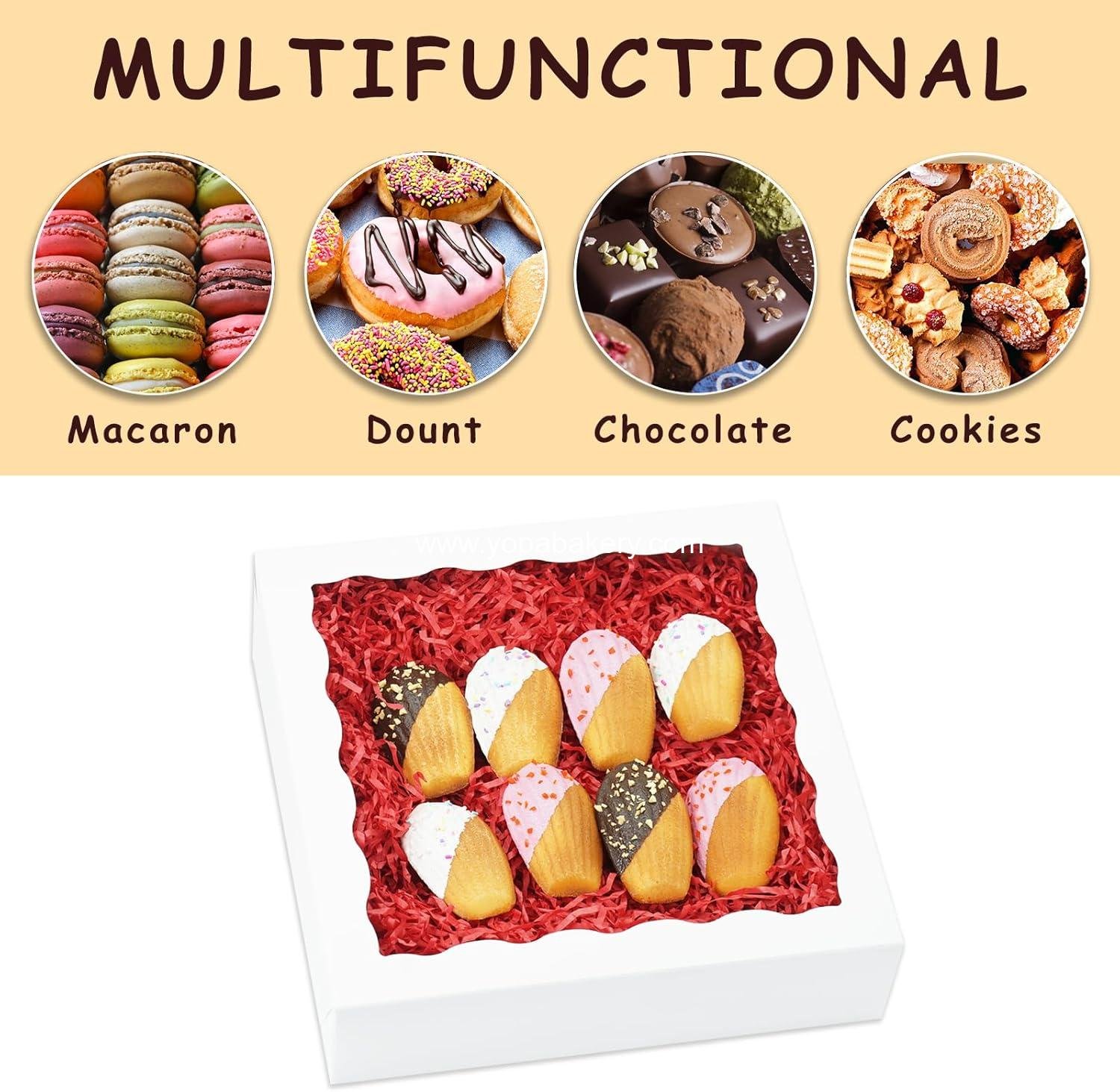 Wholesale 20 Pcs Pie Boxes 10x10x2.5 Inch Bakery Boxes with Window for Treats, Macarons, Desserts, Chocolate-Covered Strawberries - Factory