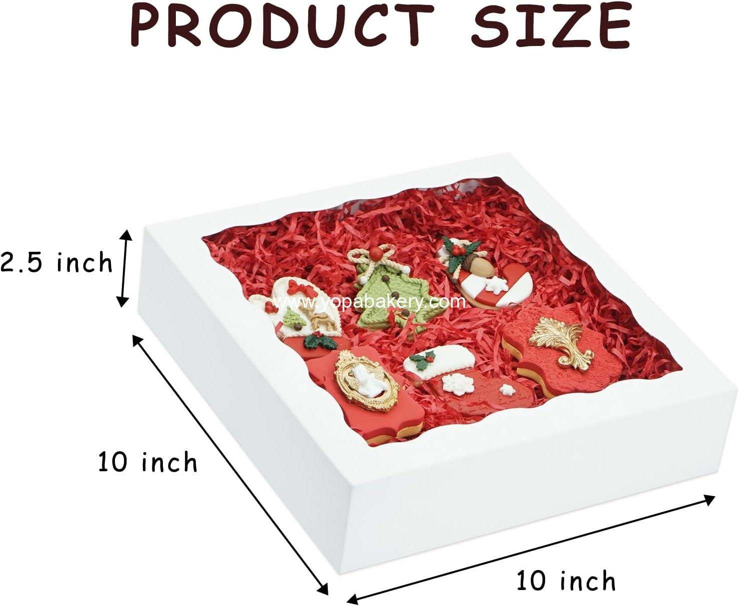 Wholesale 20 Pcs Pie Boxes 10x10x2.5 Inch Bakery Boxes with Window for Treats, Macarons, Desserts, Chocolate-Covered Strawberries - Factory