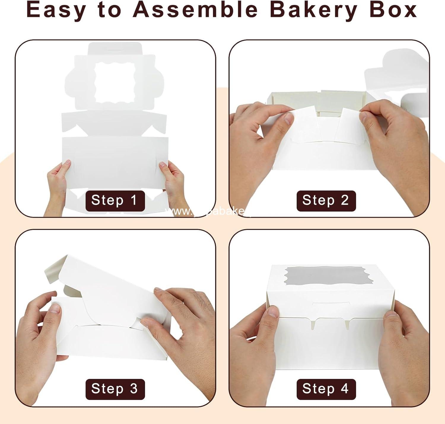 Wholesale 50 Pack 5x5x2.5 Inch Bakery Boxes with Window for Cookies, Chocolate Strawberries, Macarons, Cupcakes, Pastries, and Muffins - Factory