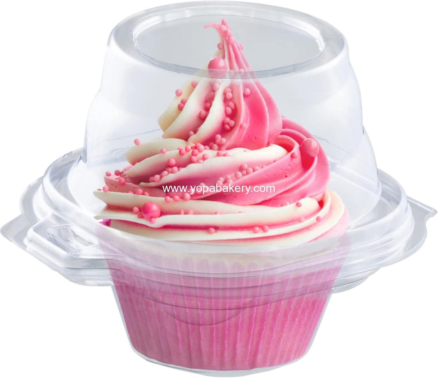 Wholesale Individual Cupcake Containers (100 Pack) | Clear Disposable Cupcake Holders with Dome Lid | Single Cupcake Carrier Boxes | BPA-Free Plastic Muffin Container | Factory