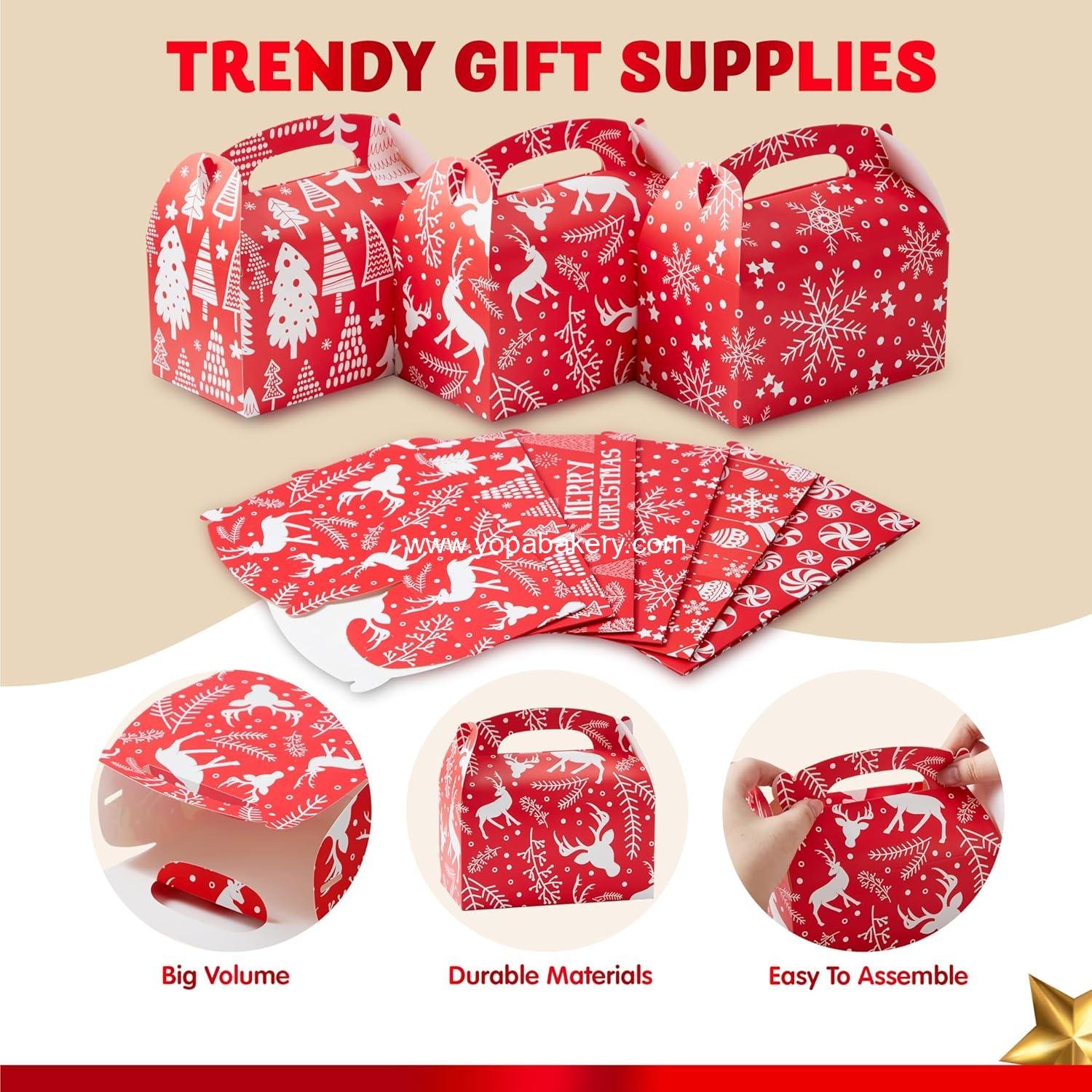 OEM 24 PCS 3D Christmas Treat Gift Wrap Boxes for Holiday Presents, Bakery Cookie Boxes for Gift Giving, Cardboard Goodie Candy Box for Desserts Wrapping, School Classroom Party Favors - Factory OEM 24 PCS 3D Christmas Treat Gift Wrap Boxes for Holiday Presents, Bakery Cookie Boxes for Gift Giving, Cardboard Goodie Candy Box for Desserts Wrapping, School Classroom Party Favors - Factory