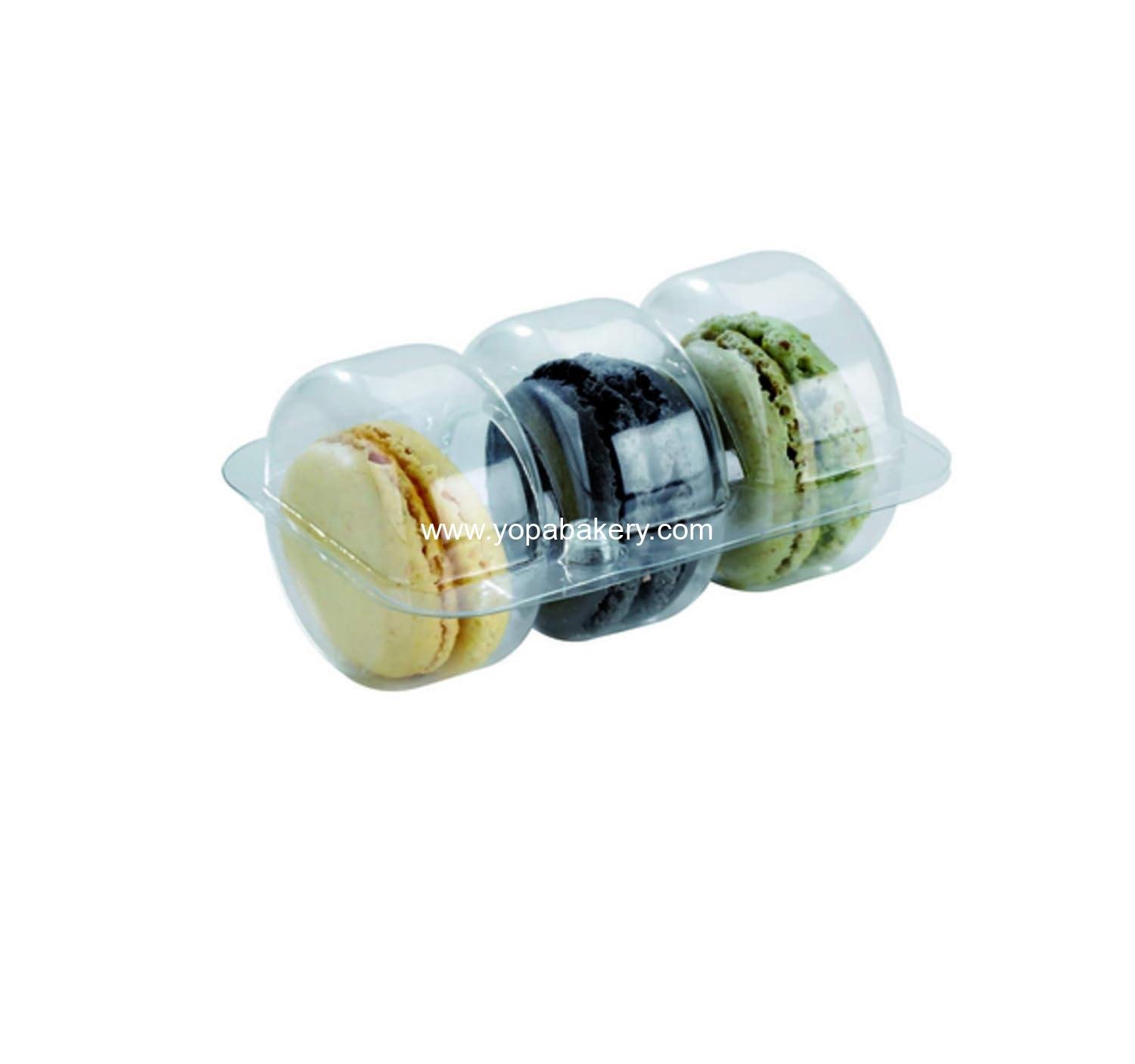 Wholesale Clear Plastic Macaron Boxes - Macaroon Storage Box with Plastic Insert - 3.6" x 2.6" - Case of 150 - Factory