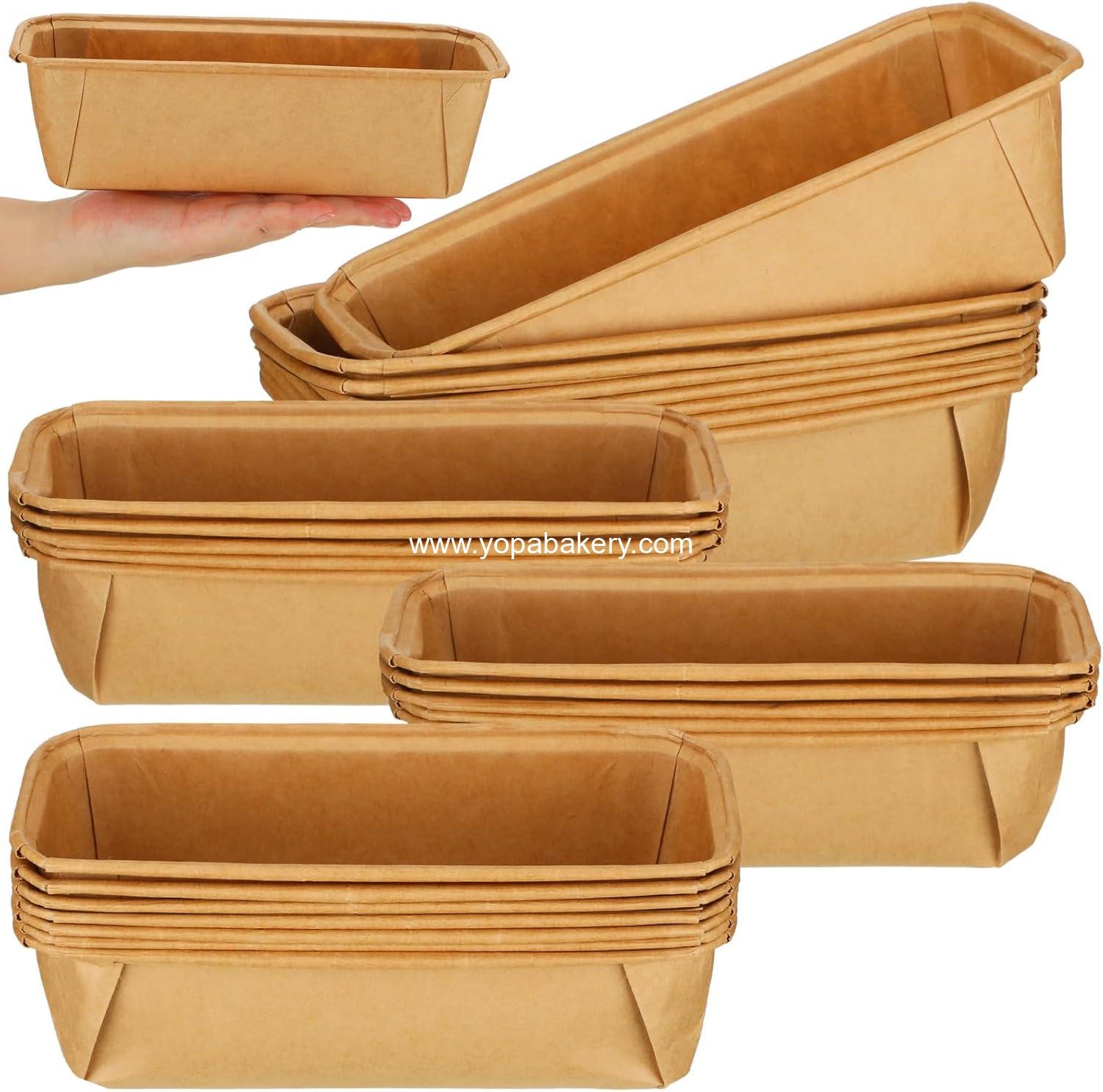 Wholesale 25 Pcs Disposable Bread Baking Pans - Easy Kraft Paper Tart Mold for Oven, Microwave & Freezer - Rectangle for Cake, Muffin, Pizza, and Pie - Factory