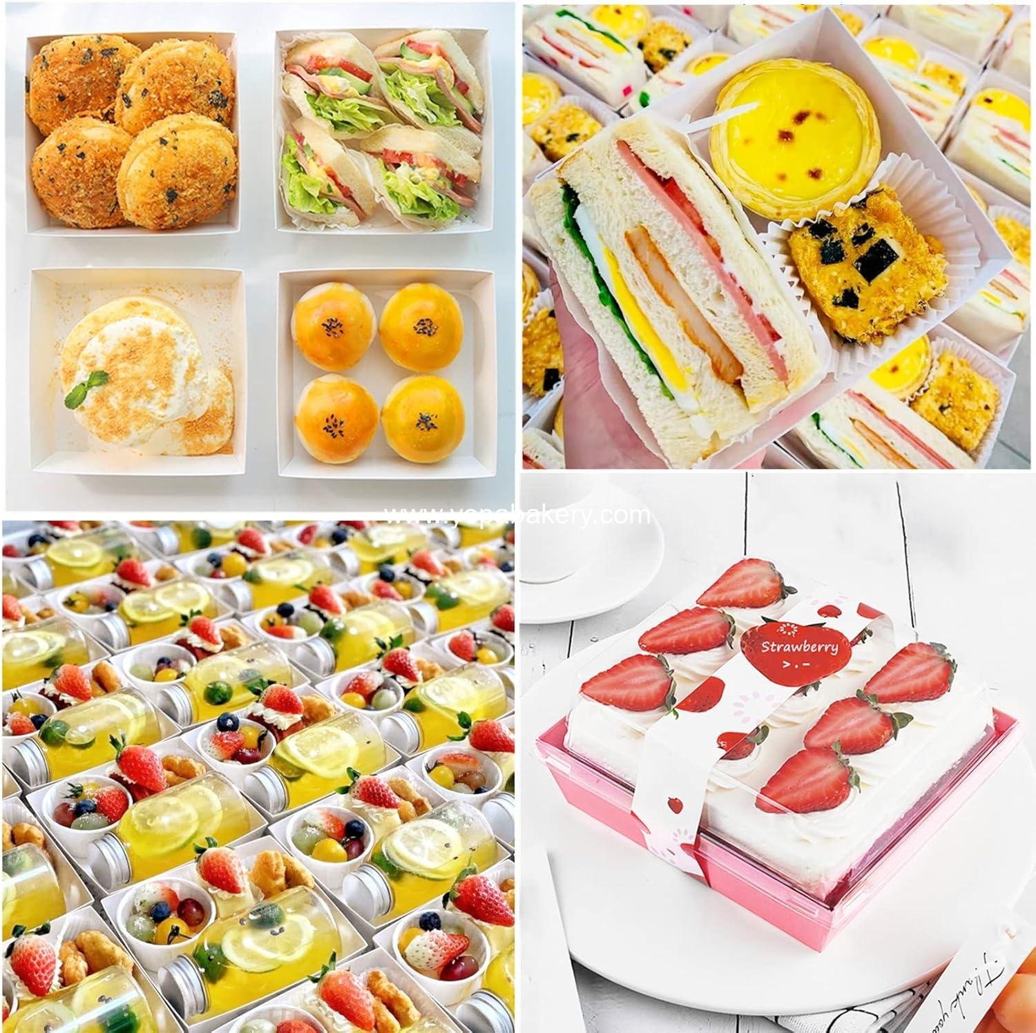 Wholesale Small Charcuterie Boxes with Clear Lids, Disposable Paper Food Containers, 5-Inch Bakery Dessert Boxes for Sandwiches, Cookies, Pastries, Cake Slices (Pink, 50ct) Factory