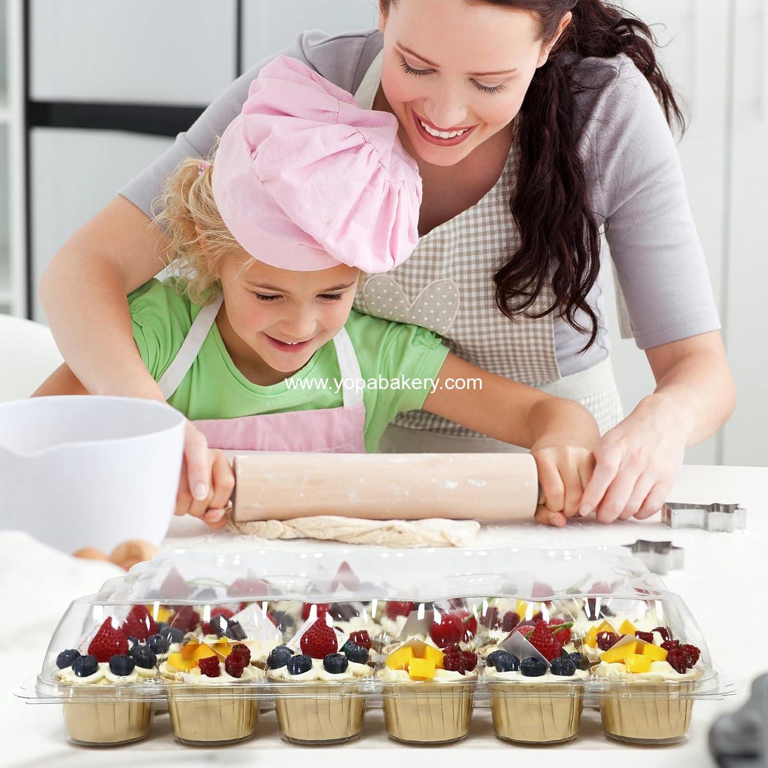 Wholesale 24 Count x 10 Sets Plastic Cupcake Containers, Durable BPA-Free Holders with Lids for Easy Transport and Storage, Stackable Clear Carriers, Reusable Dessert Boxes, Factory