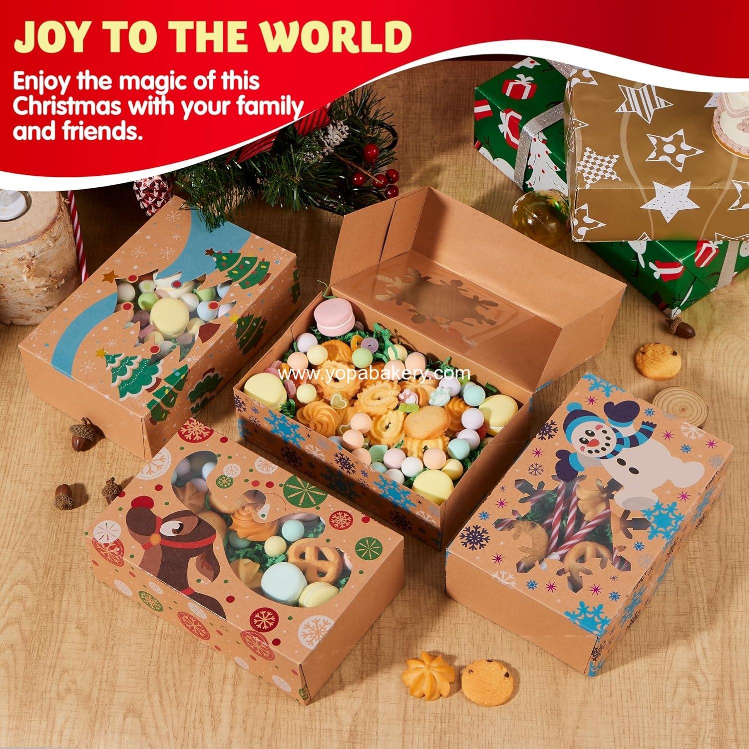 Wholesale 12PCS Christmas Cookie Boxes for Gift Giving, 8.75