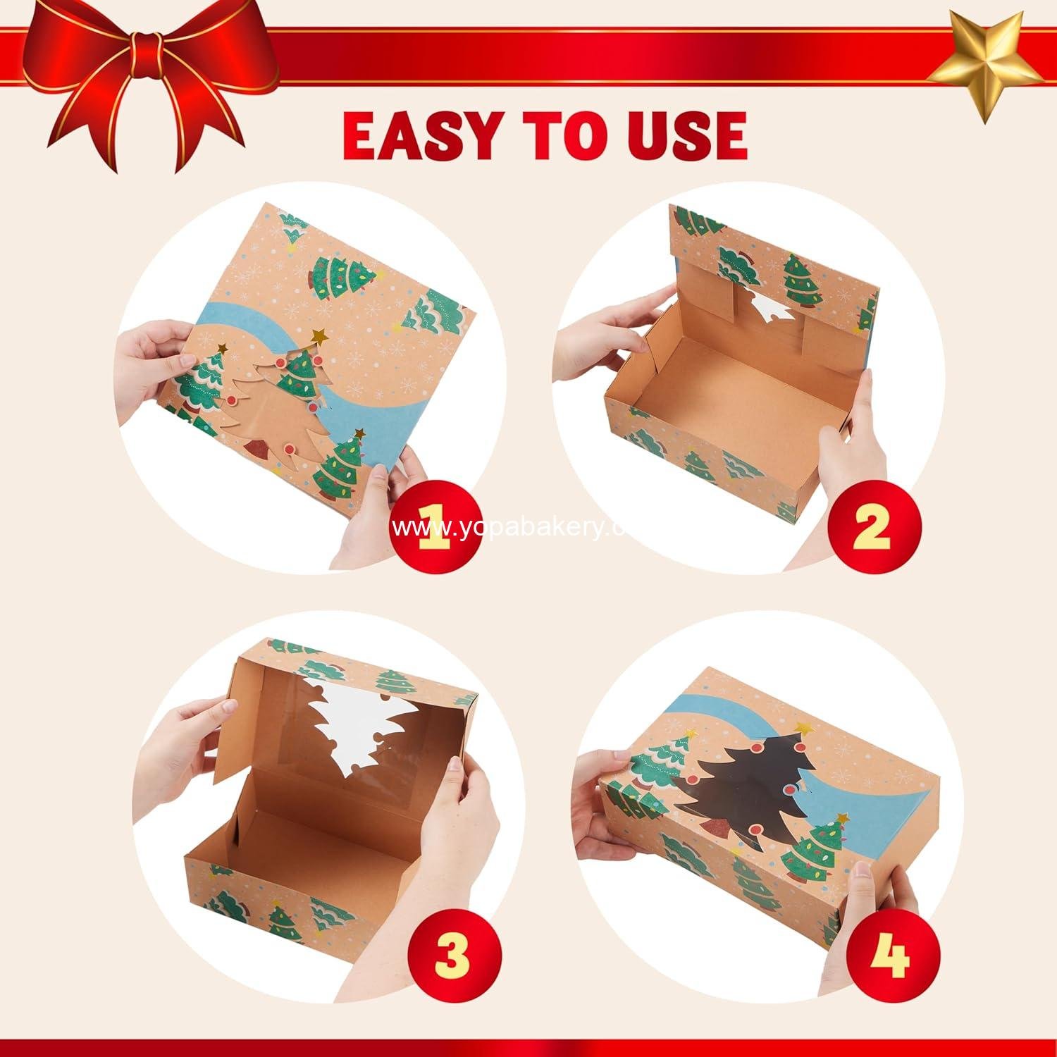 Wholesale 12PCS Christmas Cookie Boxes for Gift Giving, 8.75