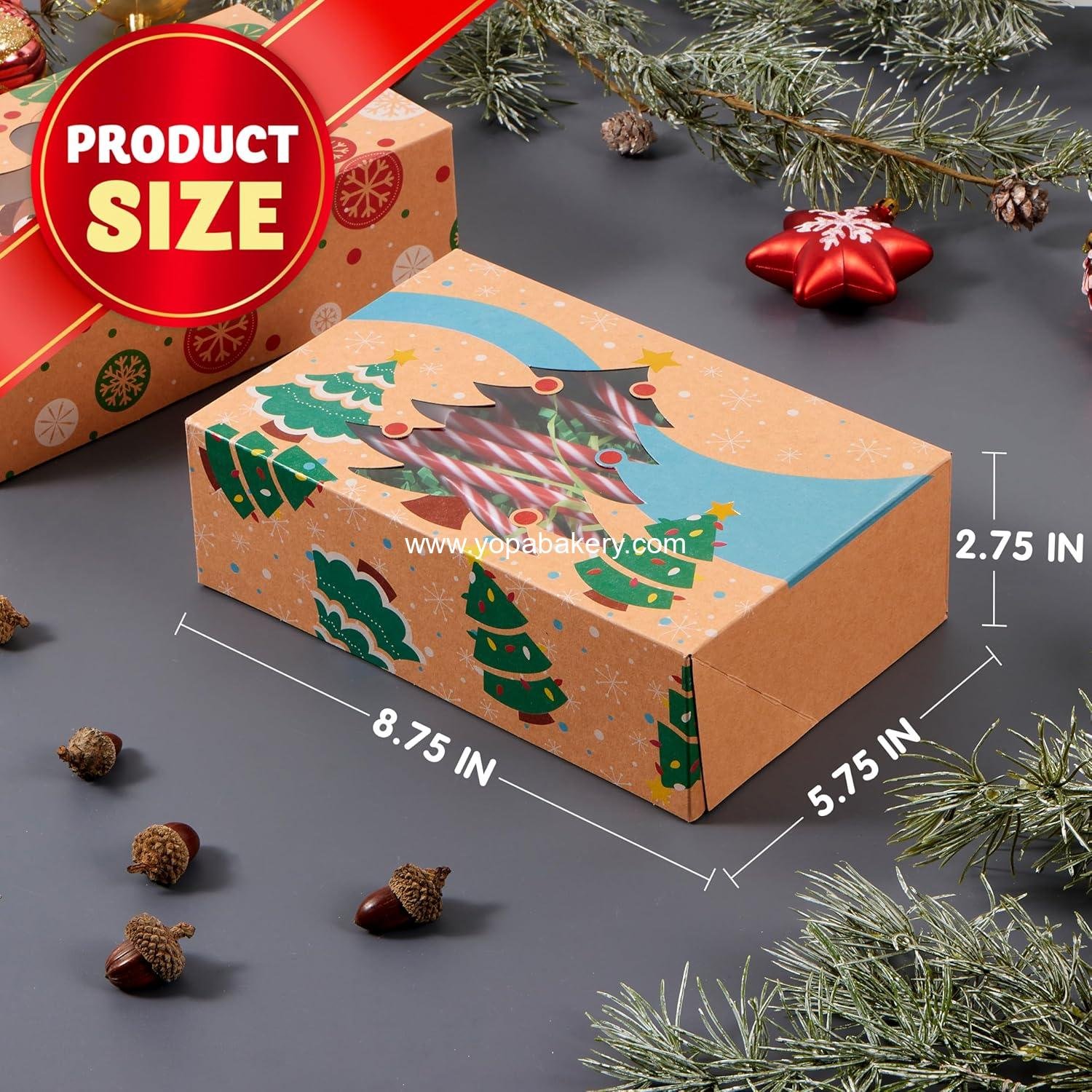 Wholesale 12PCS Christmas Cookie Boxes for Gift Giving, 8.75