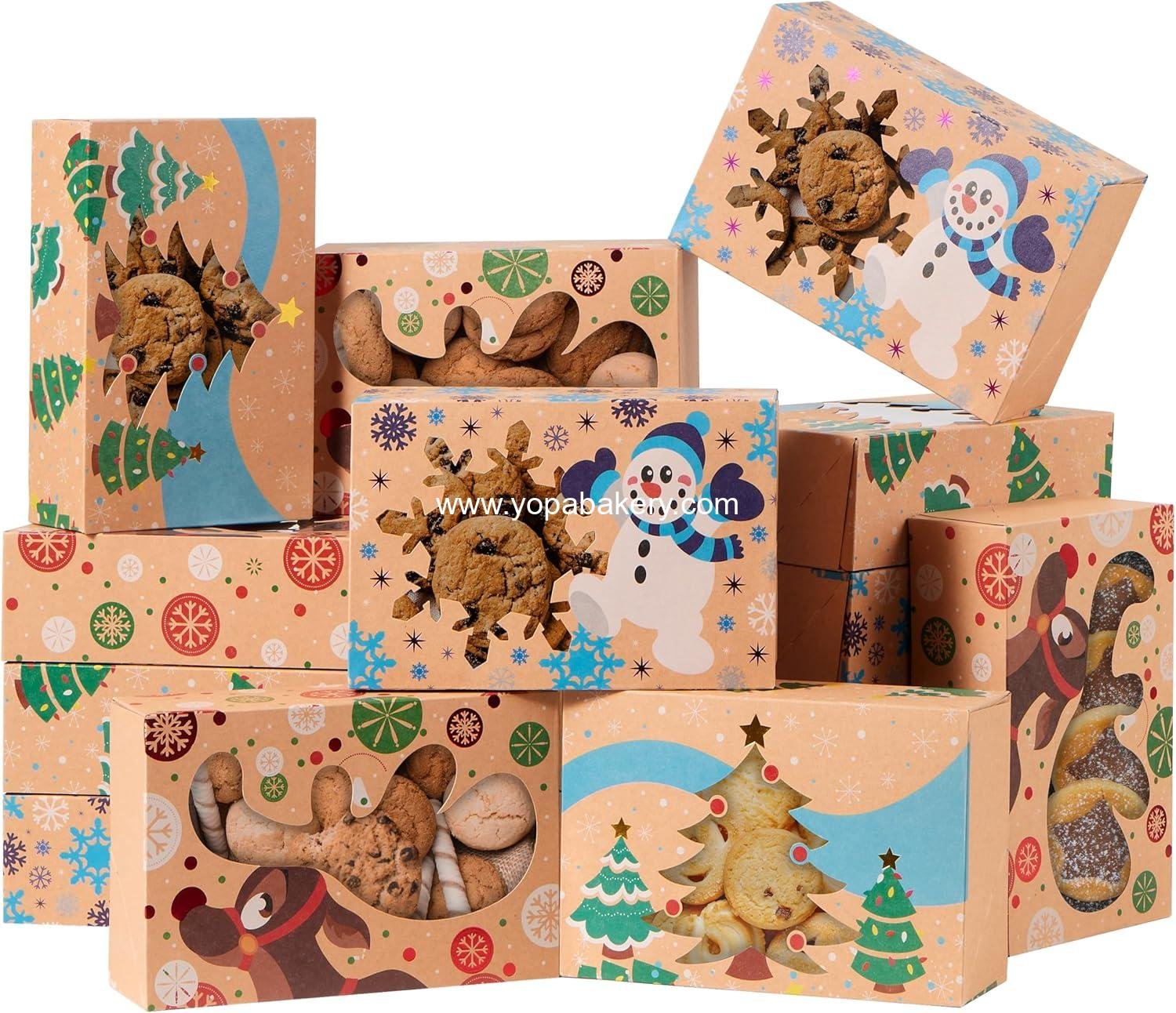 Wholesale 12PCS Christmas Cookie Boxes for Gift Giving, 8.75