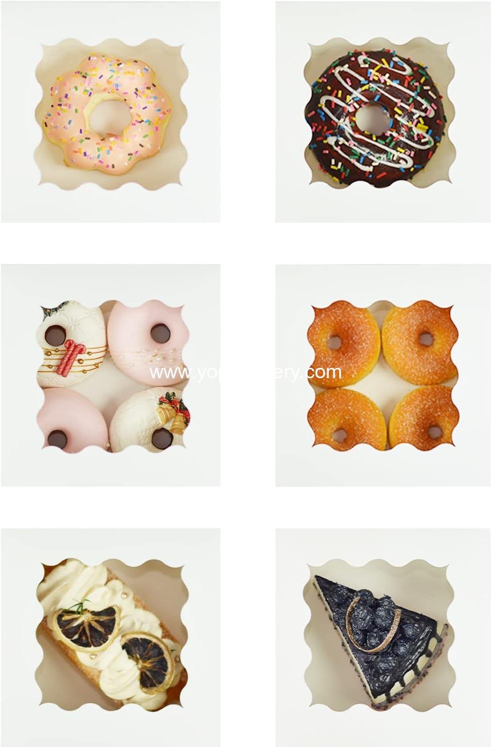 Wholesale 30-Pack Bakery Boxes with Window, 6x6x3 inches, Thick Sturdy Macaroon Pastry and Cookie Boxes for Bakers - Factory