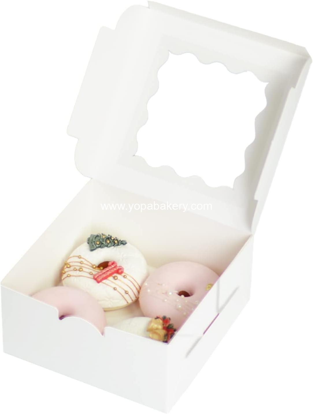 Wholesale 30-Pack Bakery Boxes with Window, 6x6x3 inches, Thick Sturdy Macaroon Pastry and Cookie Boxes for Bakers - Factory