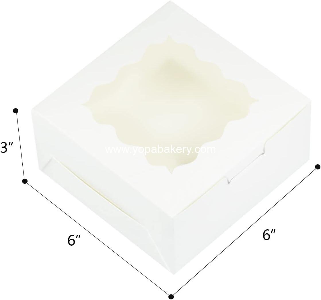 Wholesale 30-Pack Bakery Boxes with Window, 6x6x3 inches, Thick Sturdy Macaroon Pastry and Cookie Boxes for Bakers - Factory