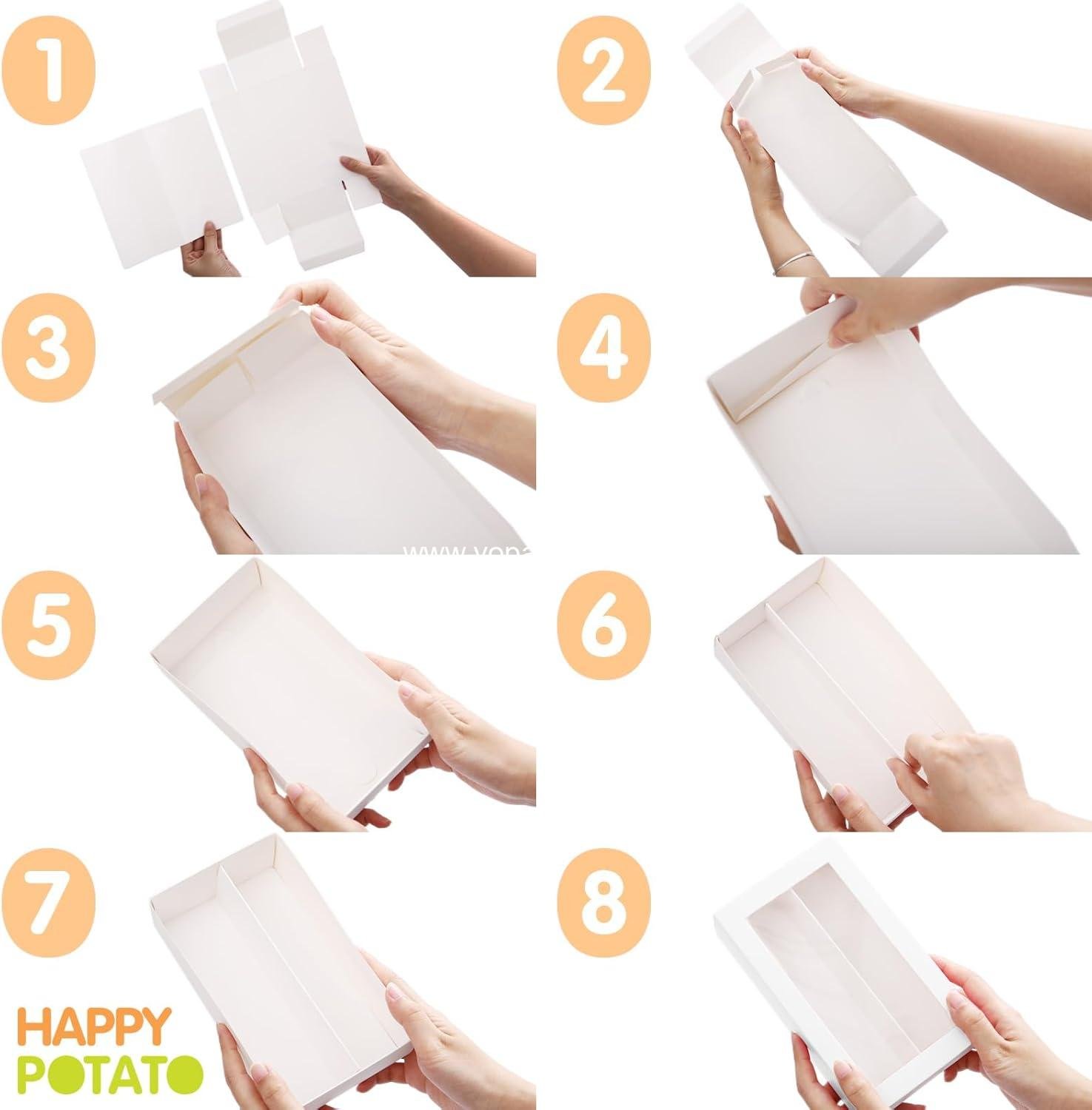 Wholesale 15 Pack Macaron Boxes with Clear Window and Ribbon, White, 7.2 x 4 x 1.9 Inches, Gift-Wrap Boxes for Weddings and Gifting, Factory