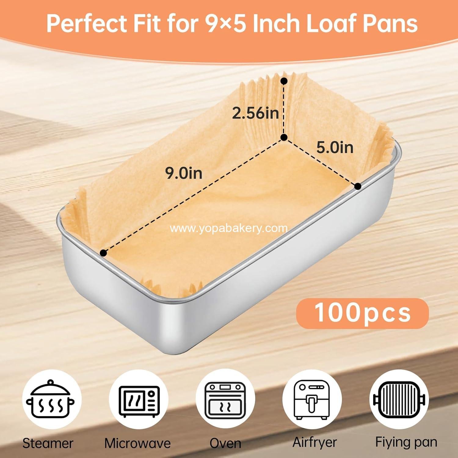 Wholesale 100 Pcs Loaf Pan Liners, Non-Stick 9x5 Inch Parchment Paper for Baking Bread, Ideal for Toast, Cakes, and Banana Breads Factory