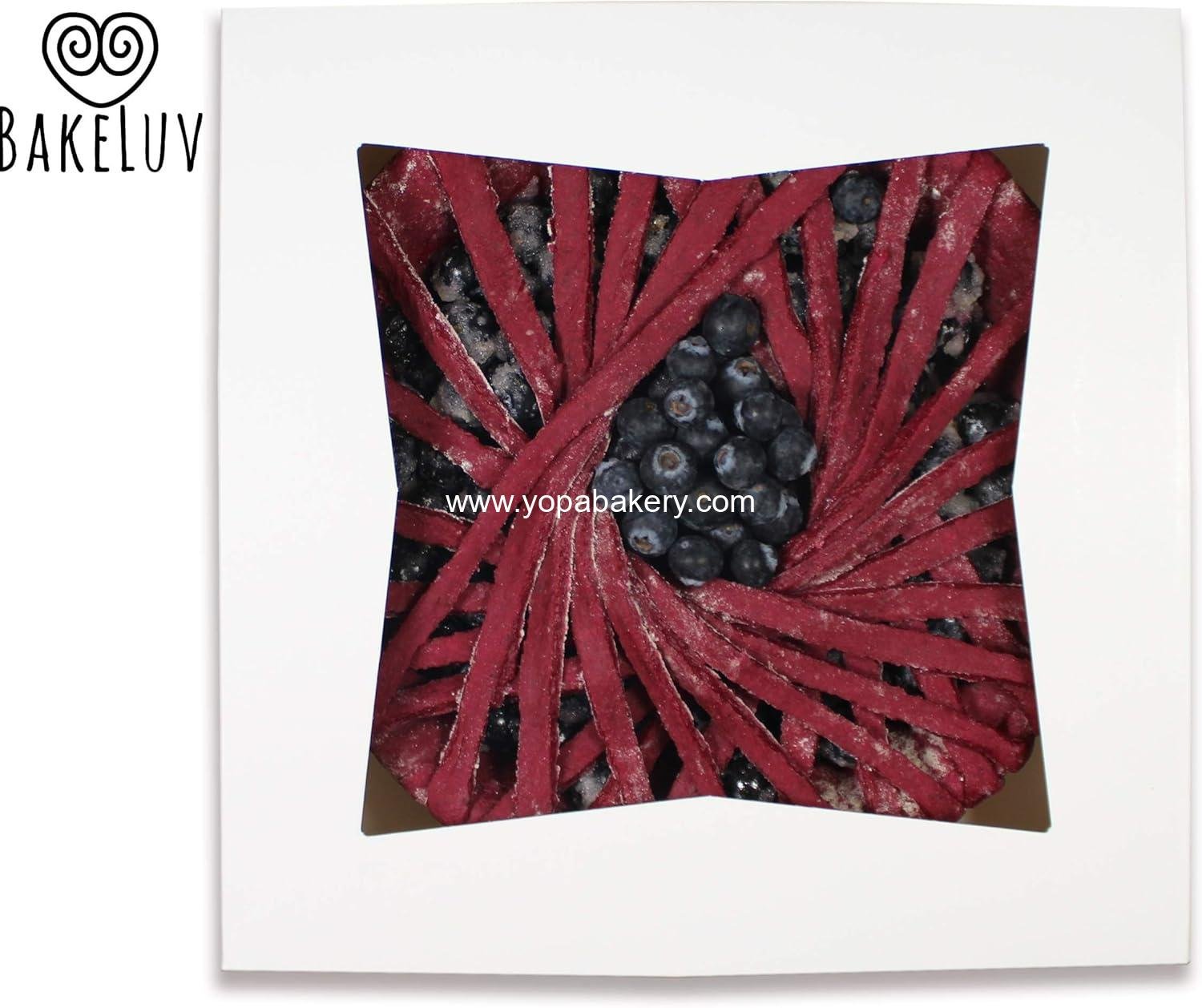 Wholesale Pie Boxes for 9-Inch Pies | White, 50 Pack | 9x9x2.5 Bakery Box with Window, Cookie Box, Pastry Boxes in Bulk, Auto Pop - Factory