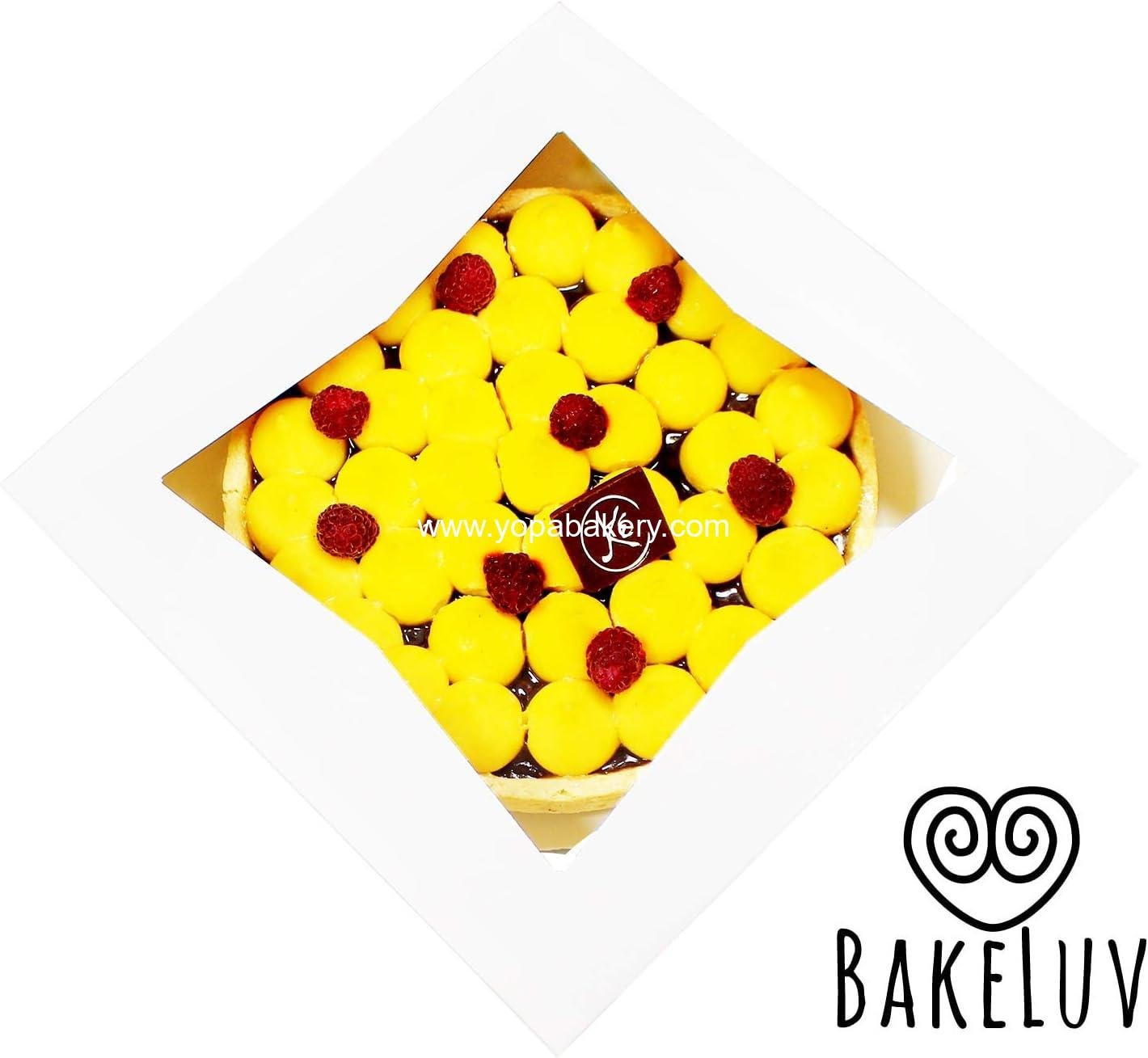 Wholesale Pie Boxes for 9-Inch Pies | White, 50 Pack | 9x9x2.5 Bakery Box with Window, Cookie Box, Pastry Boxes in Bulk, Auto Pop - Factory