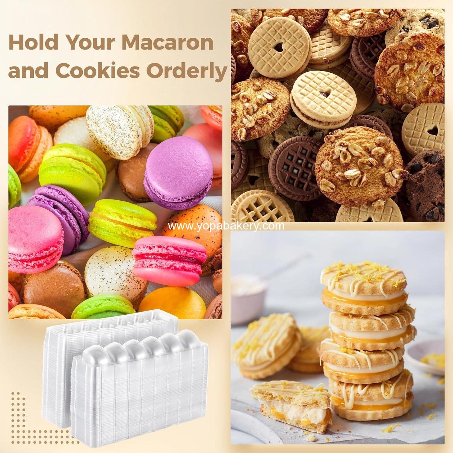 Wholesale 50 PCS Macaron Boxes - 6-Slot Clear Plastic Dessert Cases for Macarons and Small Cakes, Macaroon Packaging Display Trays for Cookies, Wedding Party Gifts (8.9 x 2.0 x 2.6 in) Factory