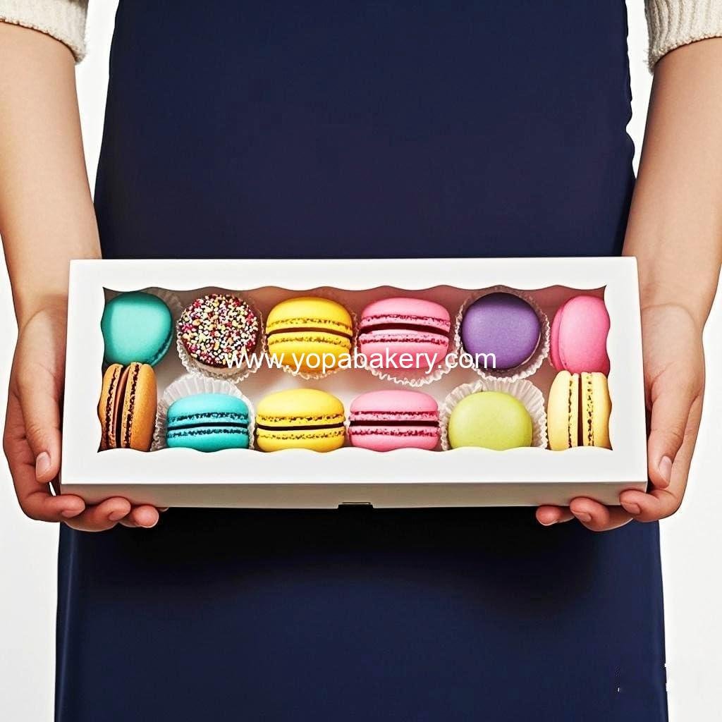 Wholesale 15PCS 12x5x1.5 Inch White Cookie Boxes with Window for Macarons, Cakesickles, Chocolate Truffles, Donuts, and Treats for Christmas, Valentine's Day, Easter, and Mother's Day - Factory