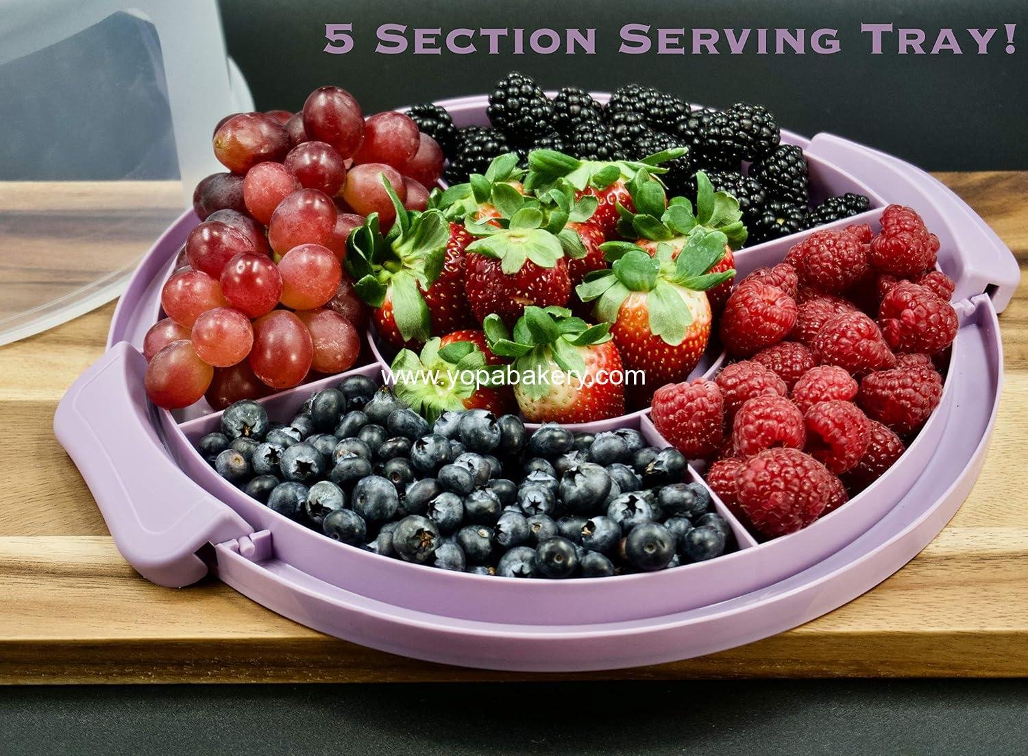 Wholesale Portable Round Cake Carrier - Two-Sided Holder with Five Section Serving Tray for 10-Inch Cakes, Cake Box with Handle, Ideal for Pies (Lilac) - Manufacturer Wholesale Portable Round Cake Carrier - Two-Sided Holder with Five Section Serving Tray for 10-Inch Cakes, Cake Box with Handle, Ideal for Pies (Lilac) - Manufacturer