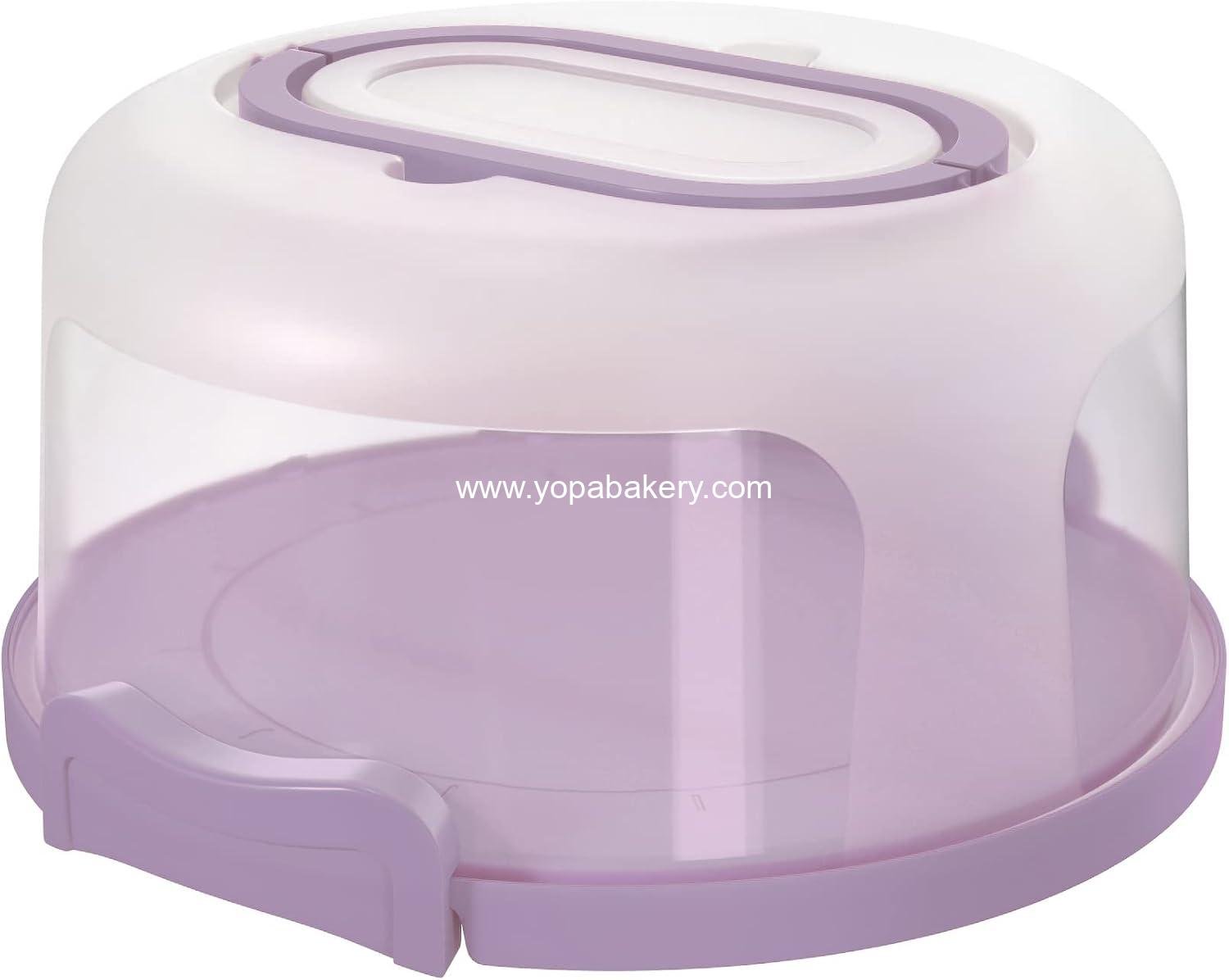 Wholesale Portable Round Cake Carrier - Two-Sided Holder with Five Section Serving Tray for 10-Inch Cakes, Cake Box with Handle, Ideal for Pies (Lilac) - Manufacturer