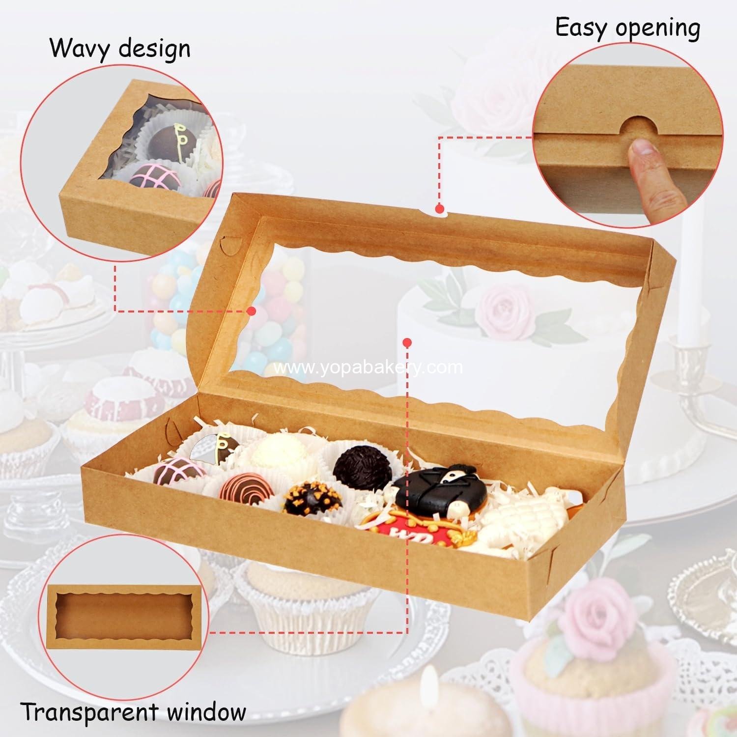 Wholesale 15PCS 12x5x1.5 Inch White Bakery Boxes with Window for Cookies, Chocolate Truffles, Macarons, Cakesickles, and Brownies - Perfect for Christmas, Valentine's, Easter, and Mother's Day - Manufacturer