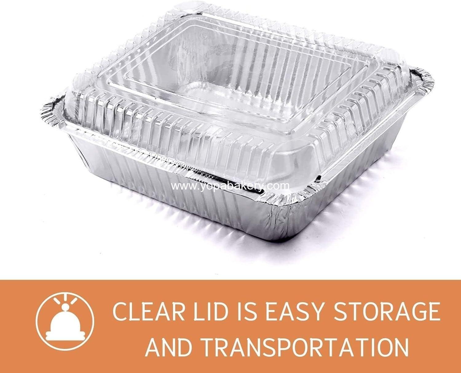 Wholesale 35 Pack 8x8 Square Aluminum Cake Pans with Clear Lids - Disposable Foil Food Containers for Cooking, Heating, Storing, and Prepping - Factory Wholesale 35 Pack 8x8 Square Aluminum Cake Pans with Clear Lids - Disposable Foil Food Containers for Cooking, Heating, Storing, and Prepping - Factory
