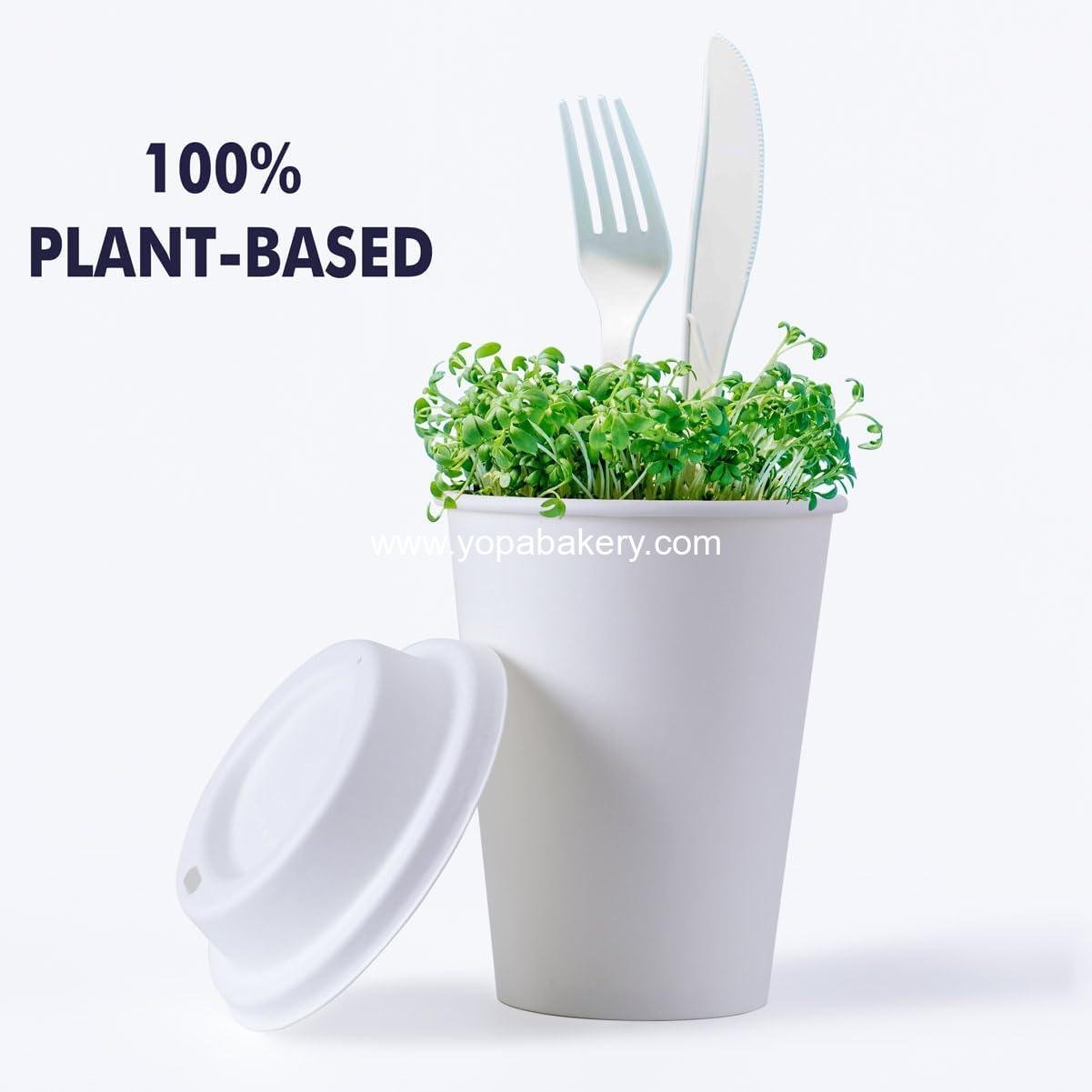 Wholesale 50 Pack 12 oz Compostable Coffee Cups with Lids and Kraft Sleeves, Eco-Friendly Disposable White Paper Cups Combo for Hot Beverages Factory