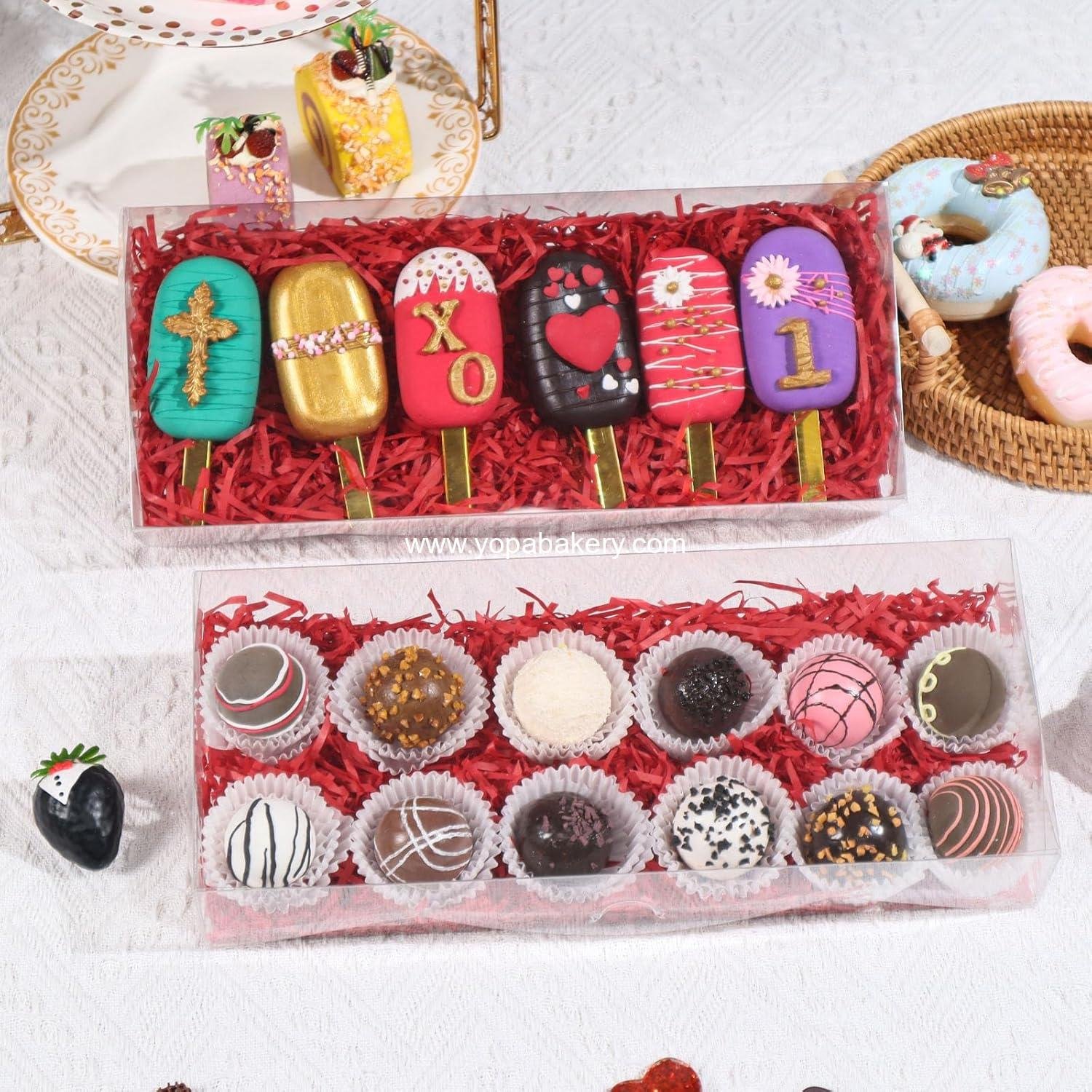 Wholesale 12PCS Clear Valentine Strawberry Boxes 12x5x2 Inches Cookie and Gift Boxes for Party Favors Factory