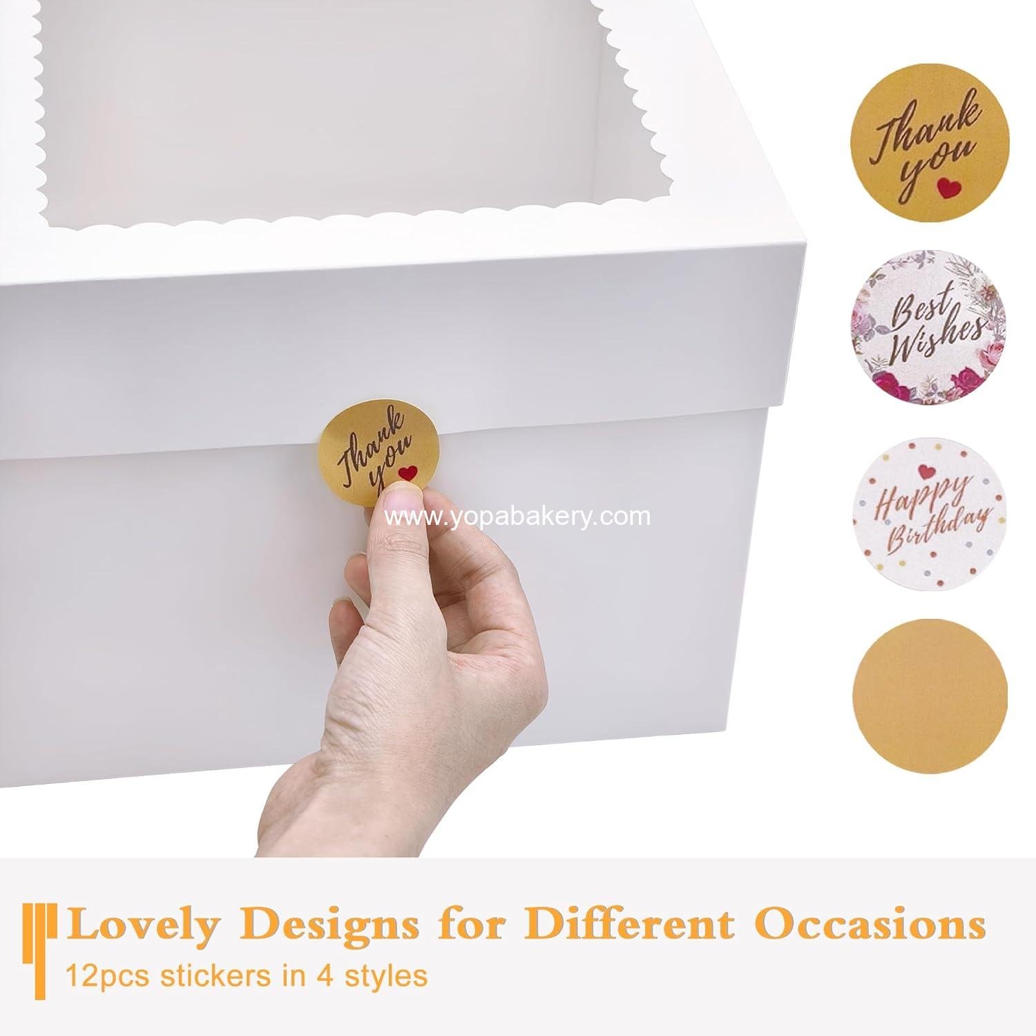 Wholesale 3 Pack Cake Boxes 10x10x8 Inches, White Bakery Boxes with Window, Cardboard Cake Boards for Birthday, Mother's Day, Wedding, Party, Gift Giving - Factory