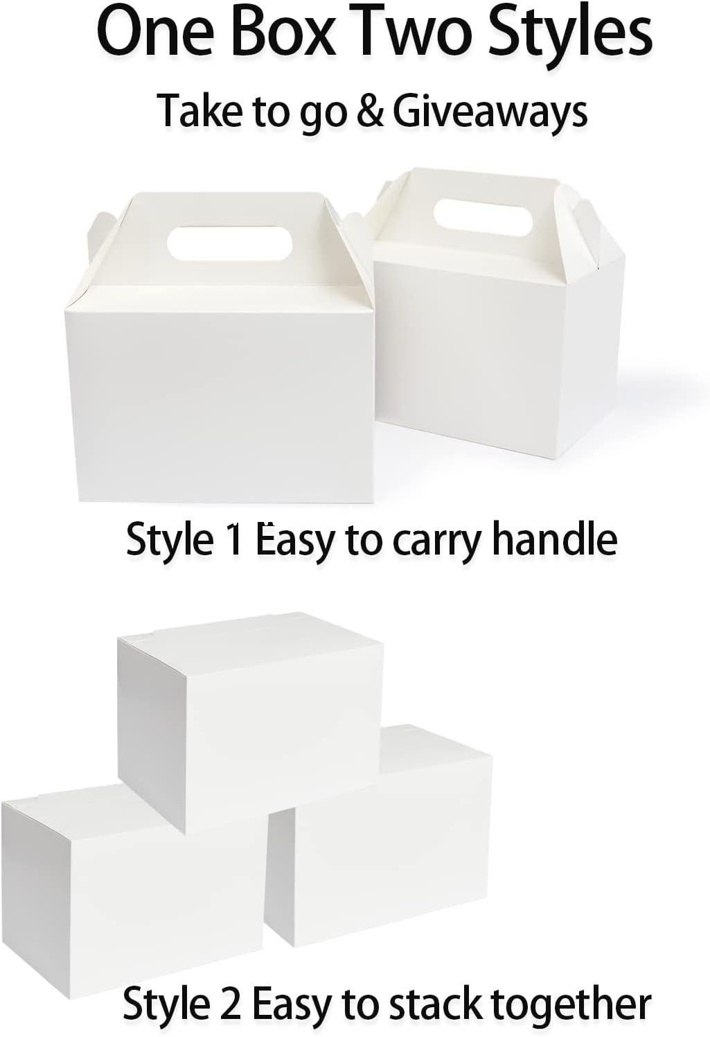 Wholesale Large 30 CT Welcome Gable Gift Boxes with Handles, 9x6x6 White Cardboard Party Favor Packaging for Food, Lunch, Cookies, Donuts, Baby Shower, Bridal Shower, Wedding Factory.