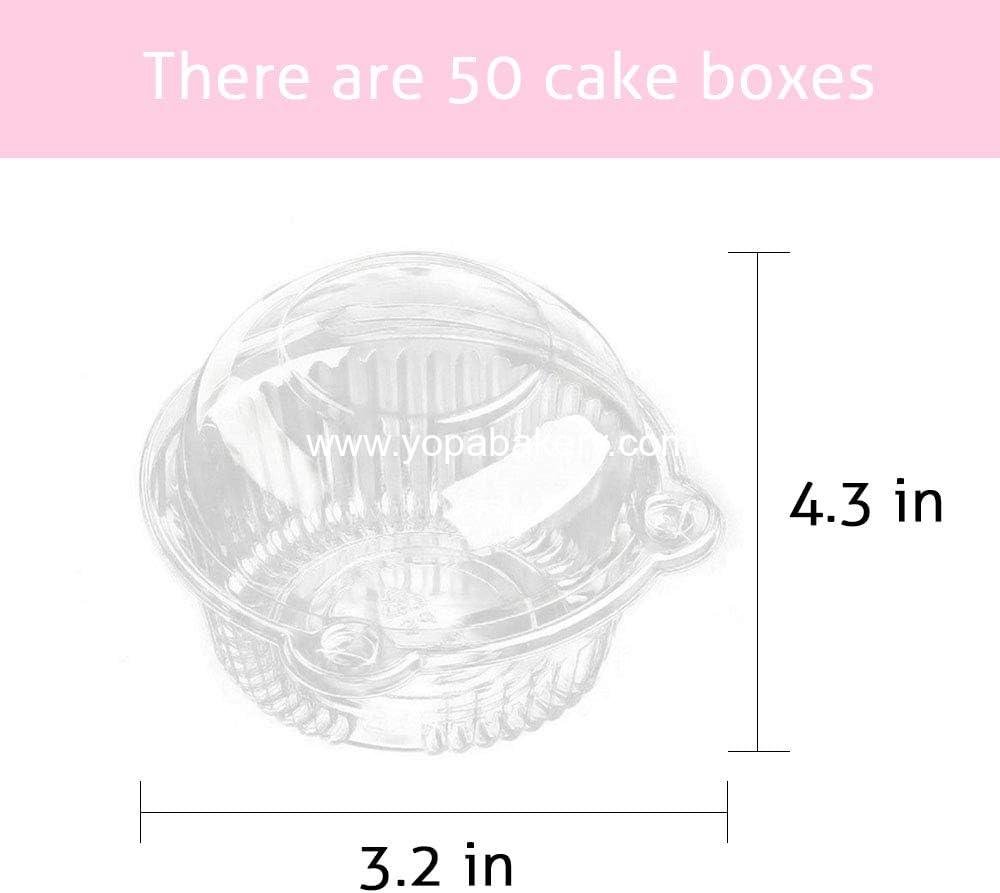 Wholesale Cupcake Holders, 50 PC Clear Plastic Individual Muffin Dome Containers, Disposable Cupcake Boxes, Bulk Packaging (White, 50 pcs) - Factory