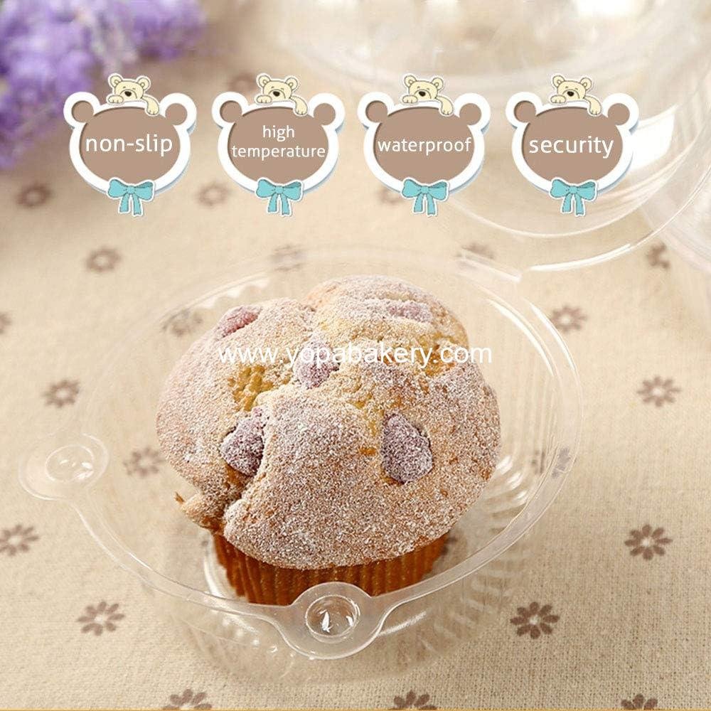 Wholesale Cupcake Holders, 50 PC Clear Plastic Individual Muffin Dome Containers, Disposable Cupcake Boxes, Bulk Packaging (White, 50 pcs) - Factory